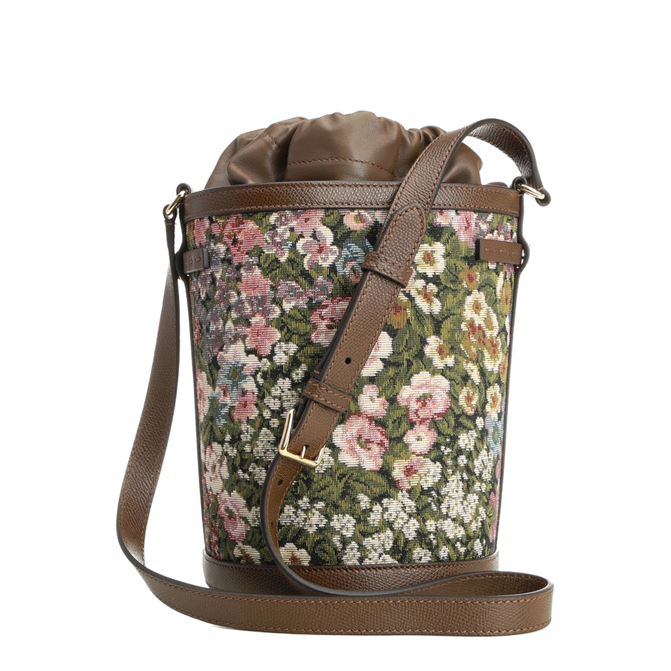 Antibes Medium Cotton Jacquard Bucket Bag - Brown - Image 3