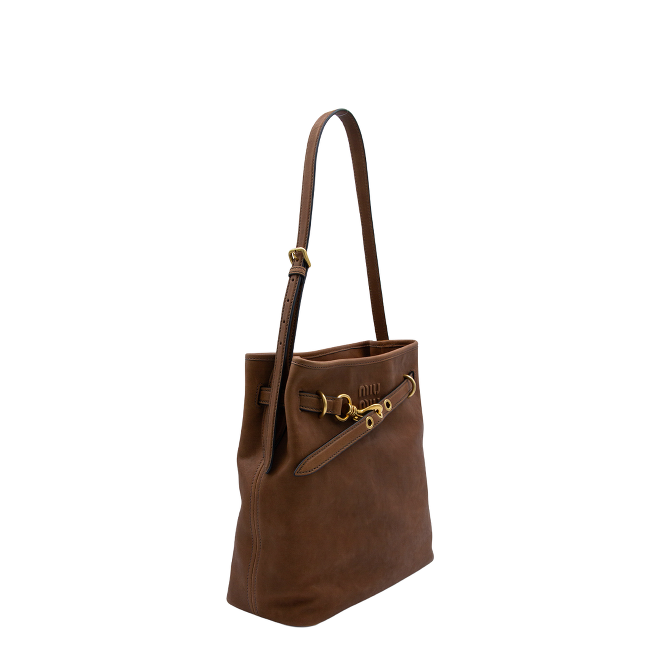 Aventure Medium Lambskin Bucket Bag - Oak - Image 2