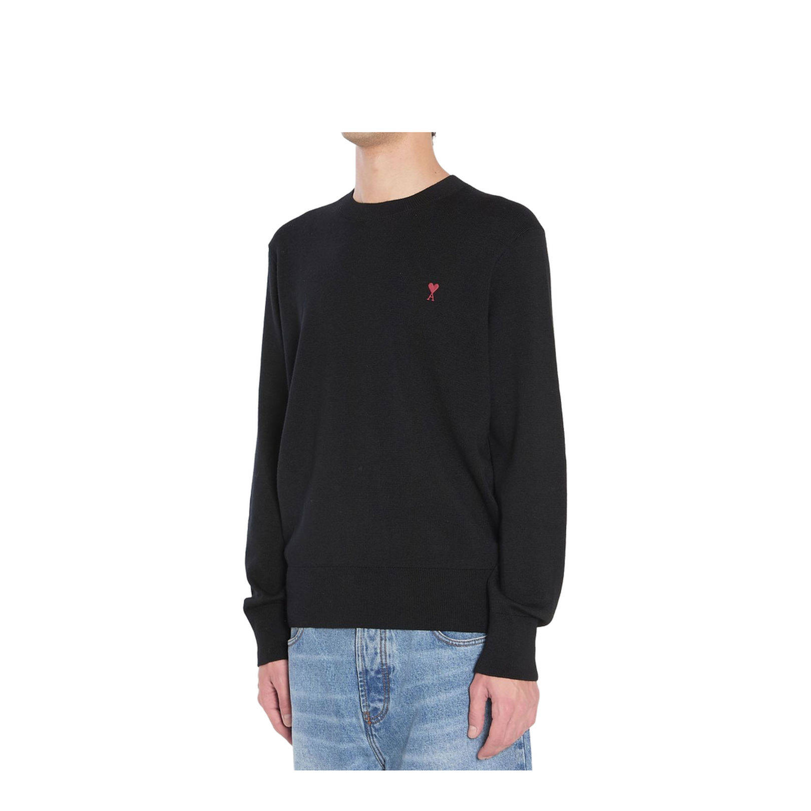 Black Wool Crewneck Sweater - Image 3