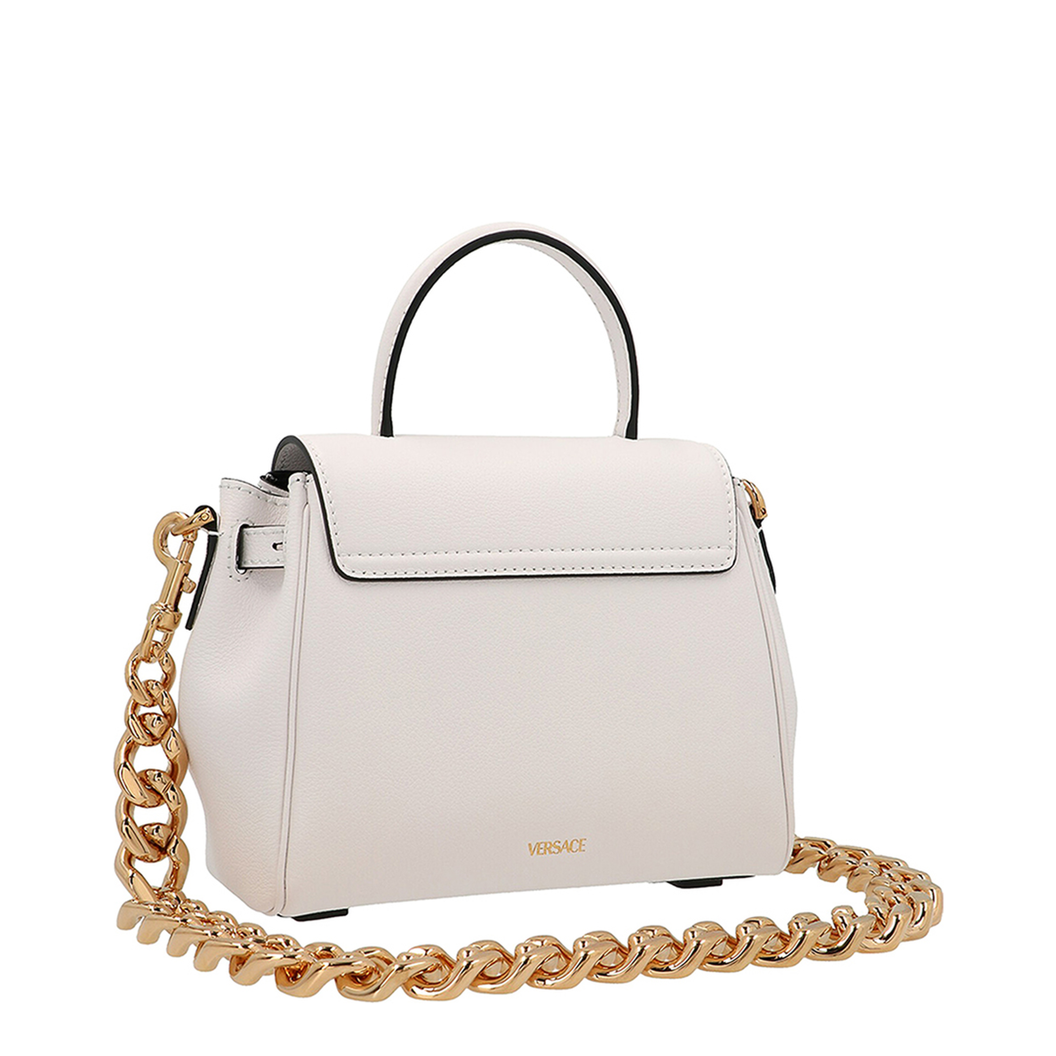 La Medusa Small Leather Top-Handle Bag - Optical White - Image 2