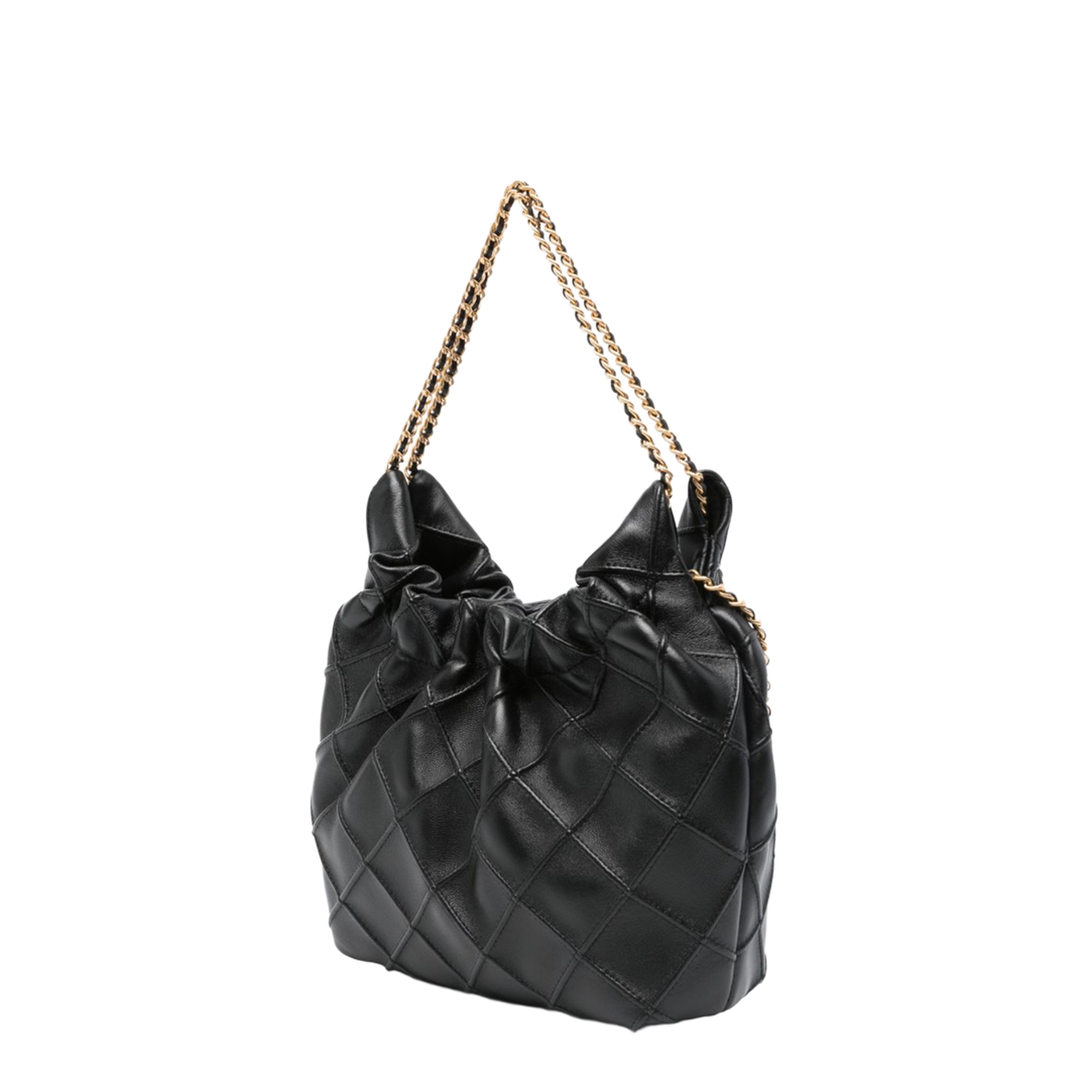 Fleming Mini Leather Hobo Bag - Black - Image 5