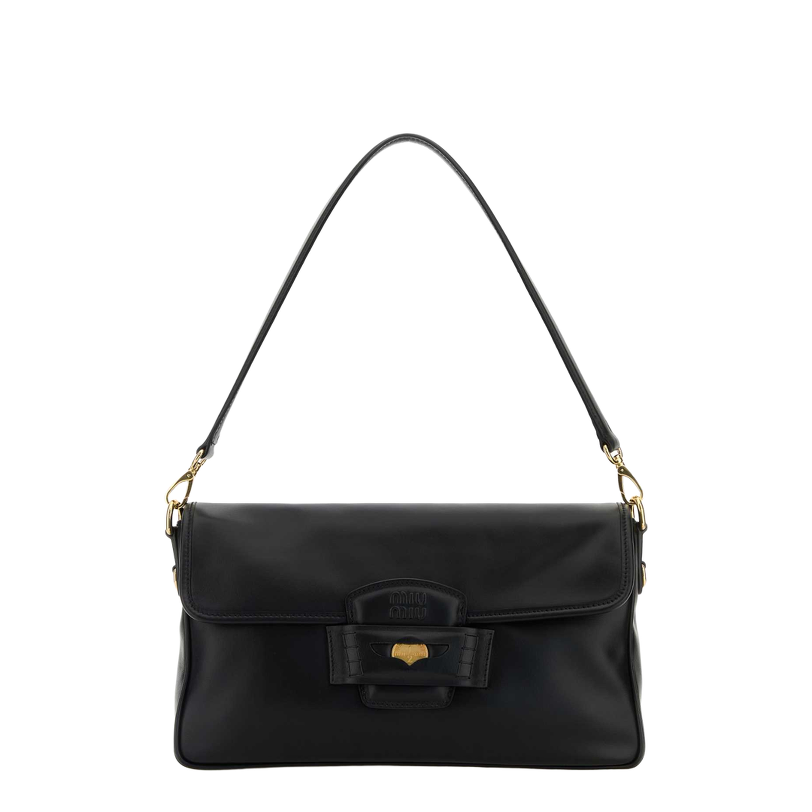 Calfskin Shoulder Bag - Black - Image 1