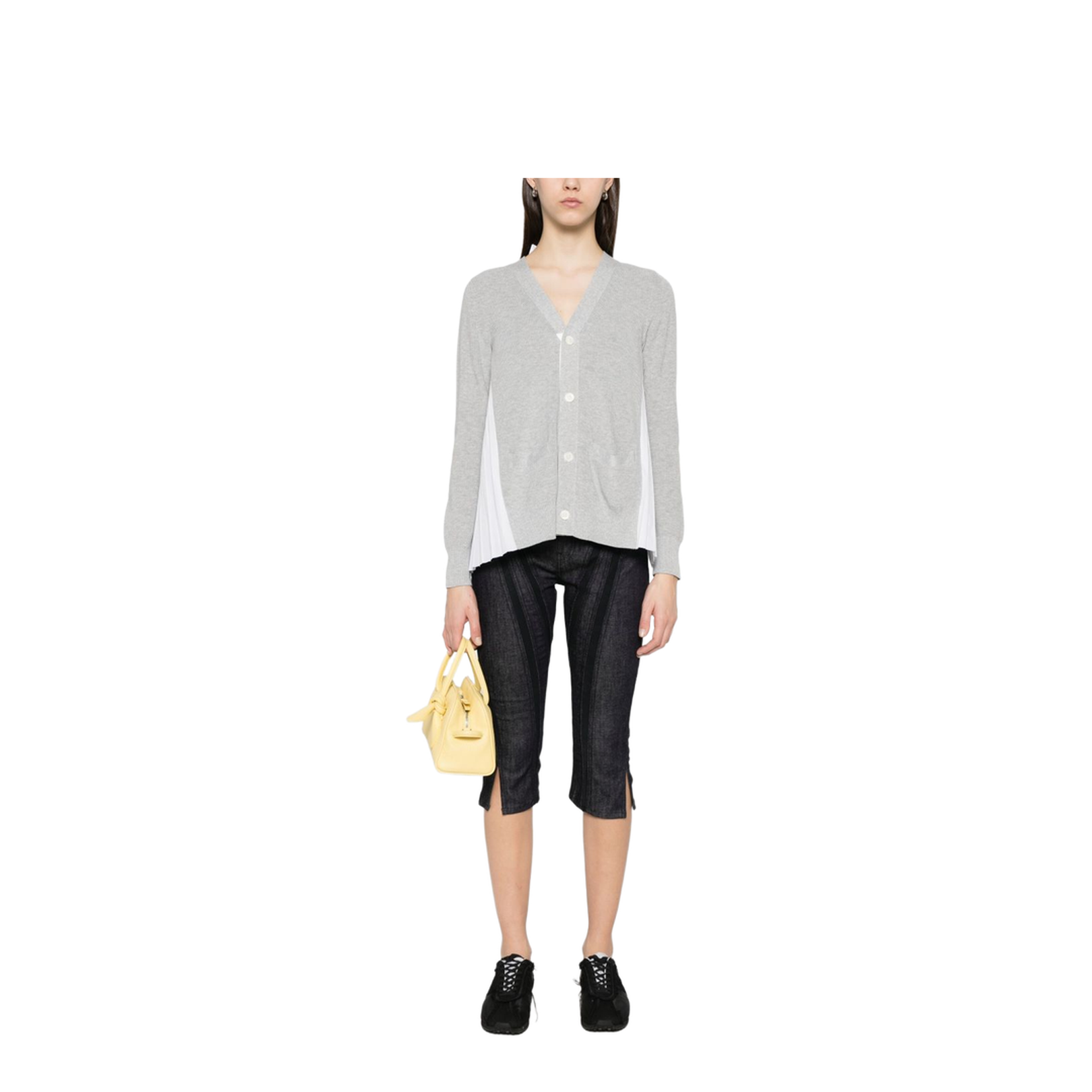 White V-Necked Cardigan - Image 4