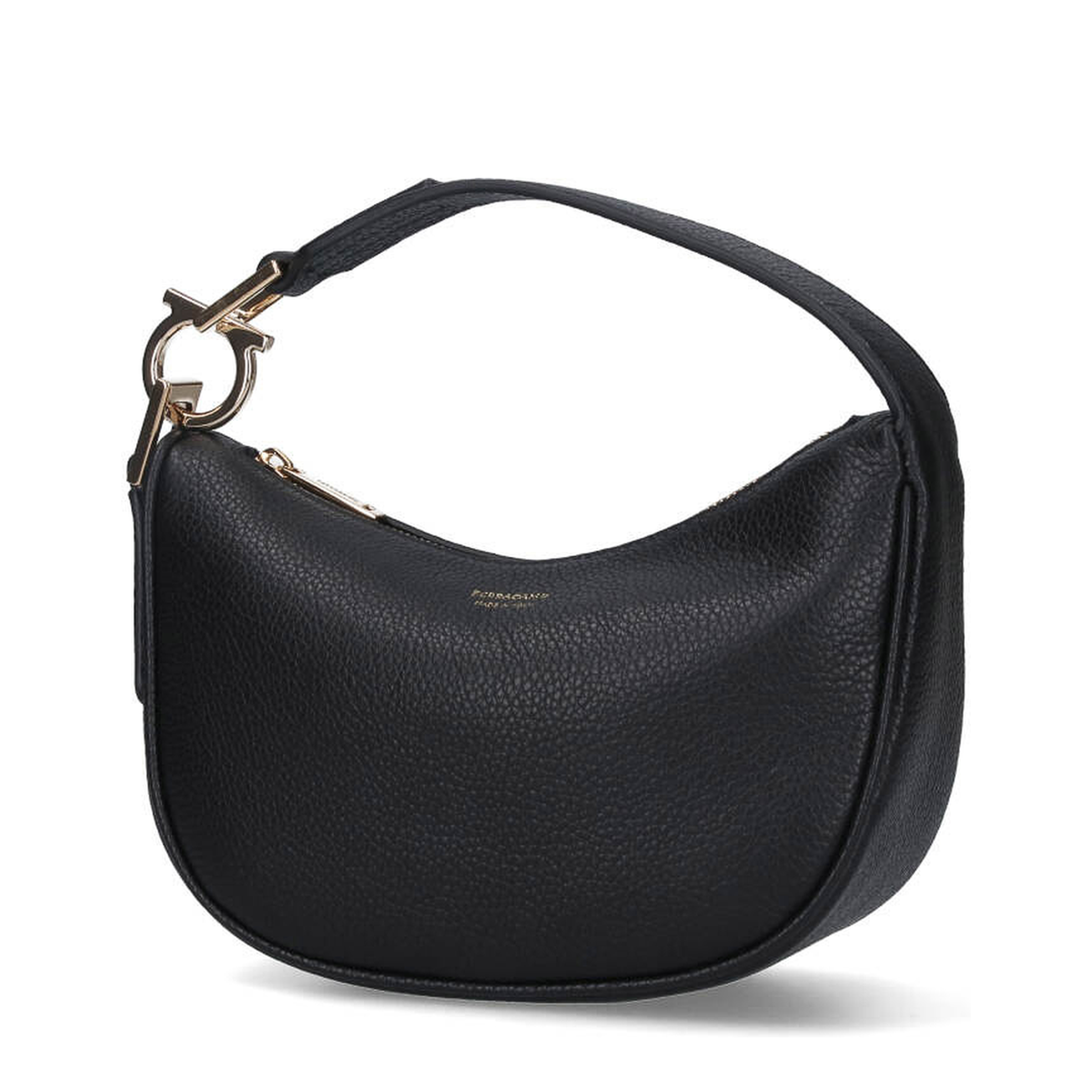 North-South Mini Calfskin Hobo Bag - Black - Image 3