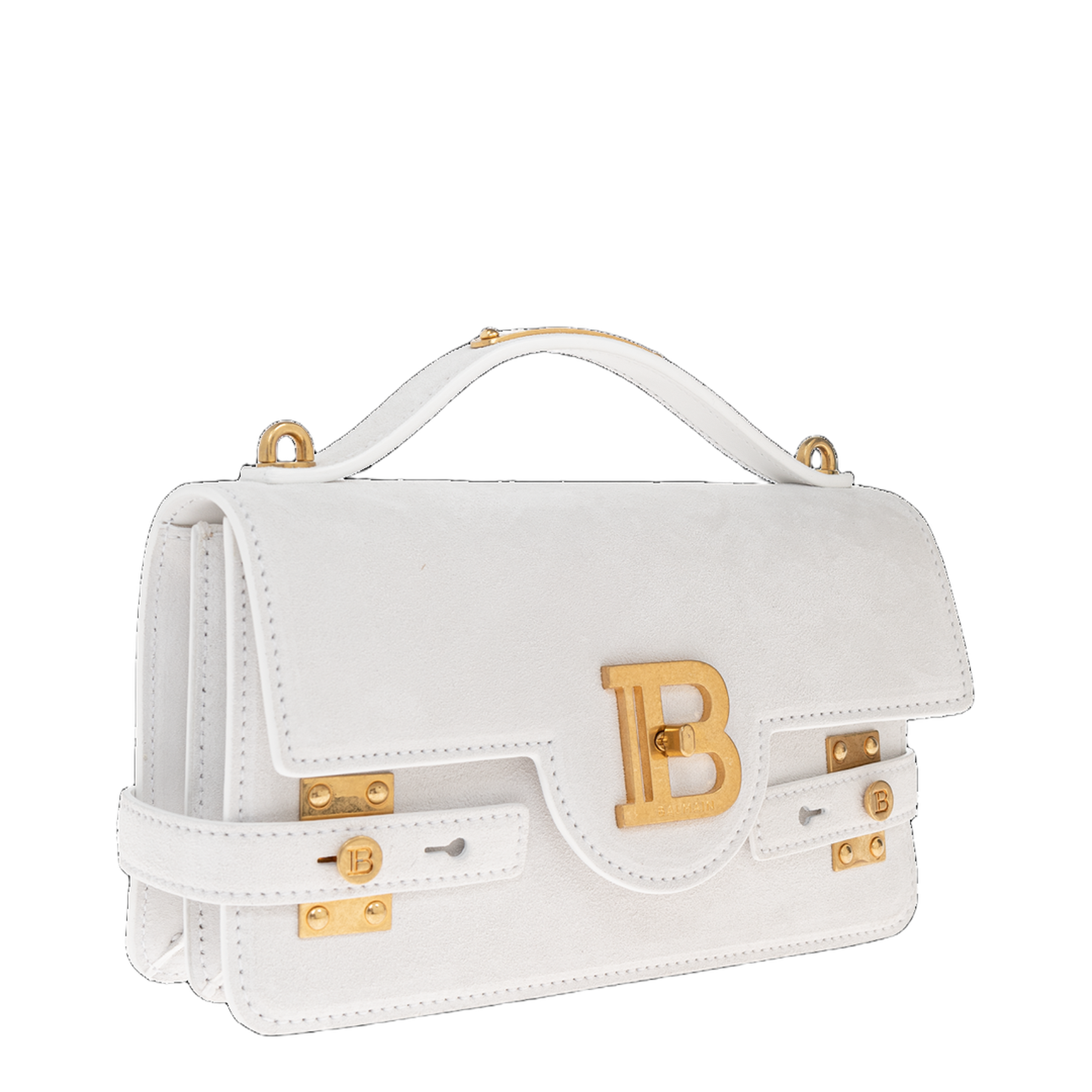B-Buzz 24 Calfskin Handbag - White - Image 4