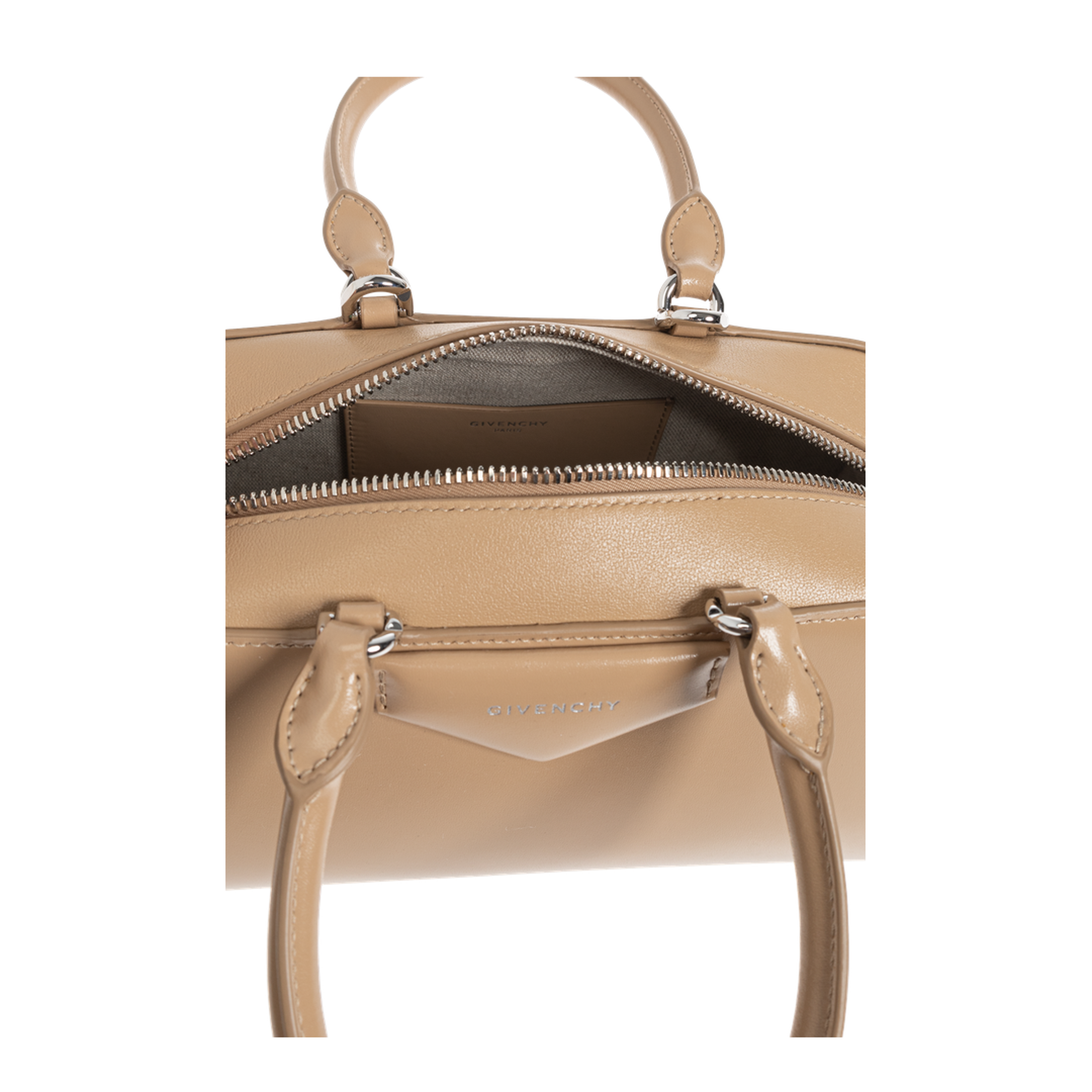 Antigona East-West Small Box Calfskin Handbag - Sand - Image 5