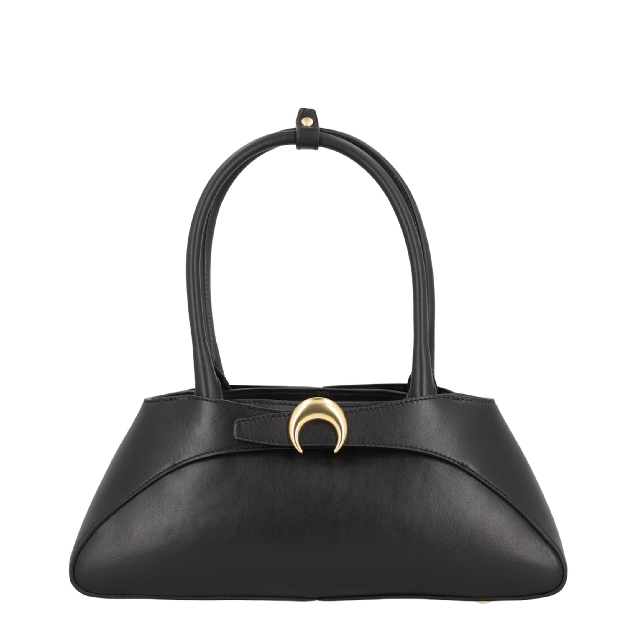 Aurora Medium Smooth Leather Baguette Bag - Black - Image 1