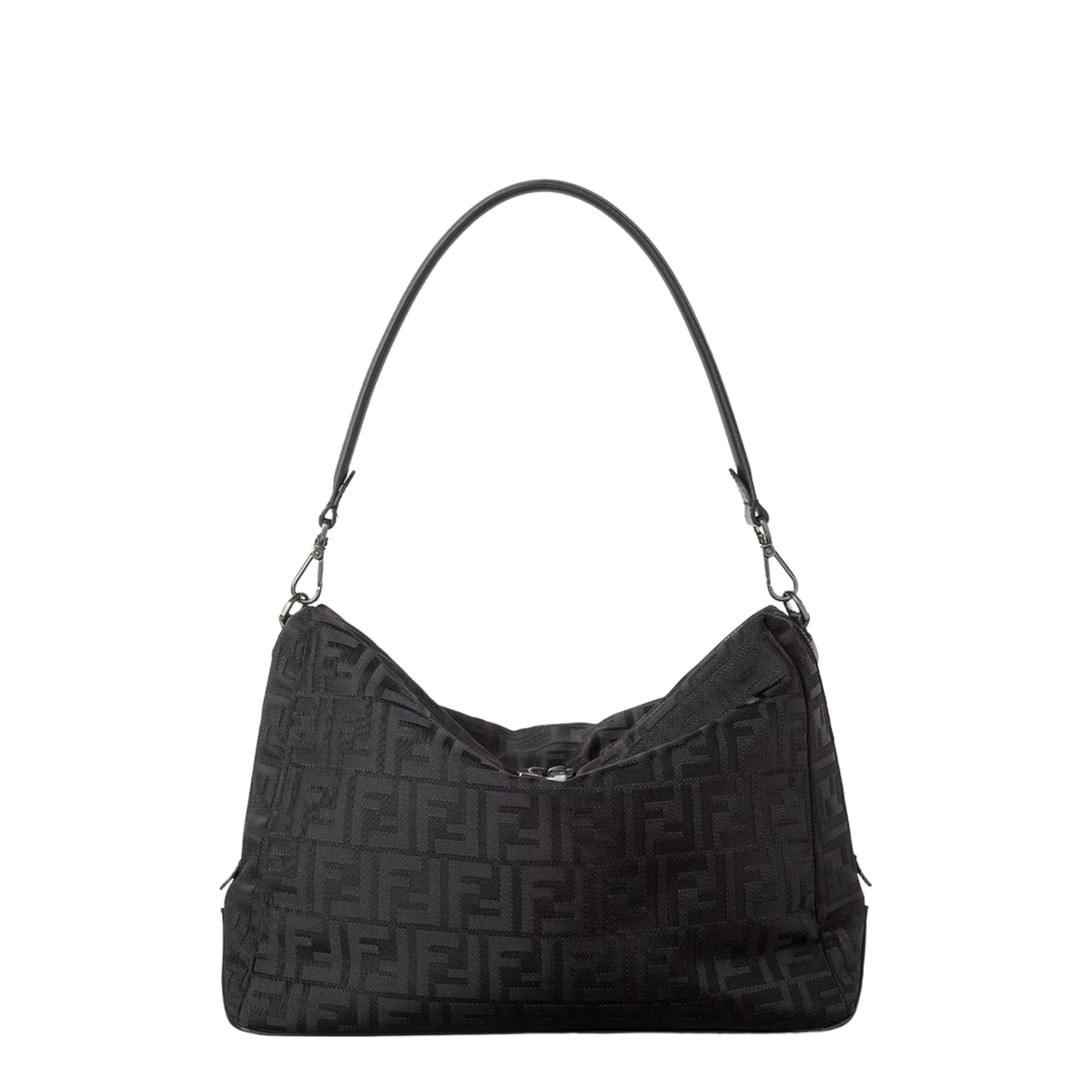 Lui Large FF Nylon Shoulder Bag - Black - Image 1