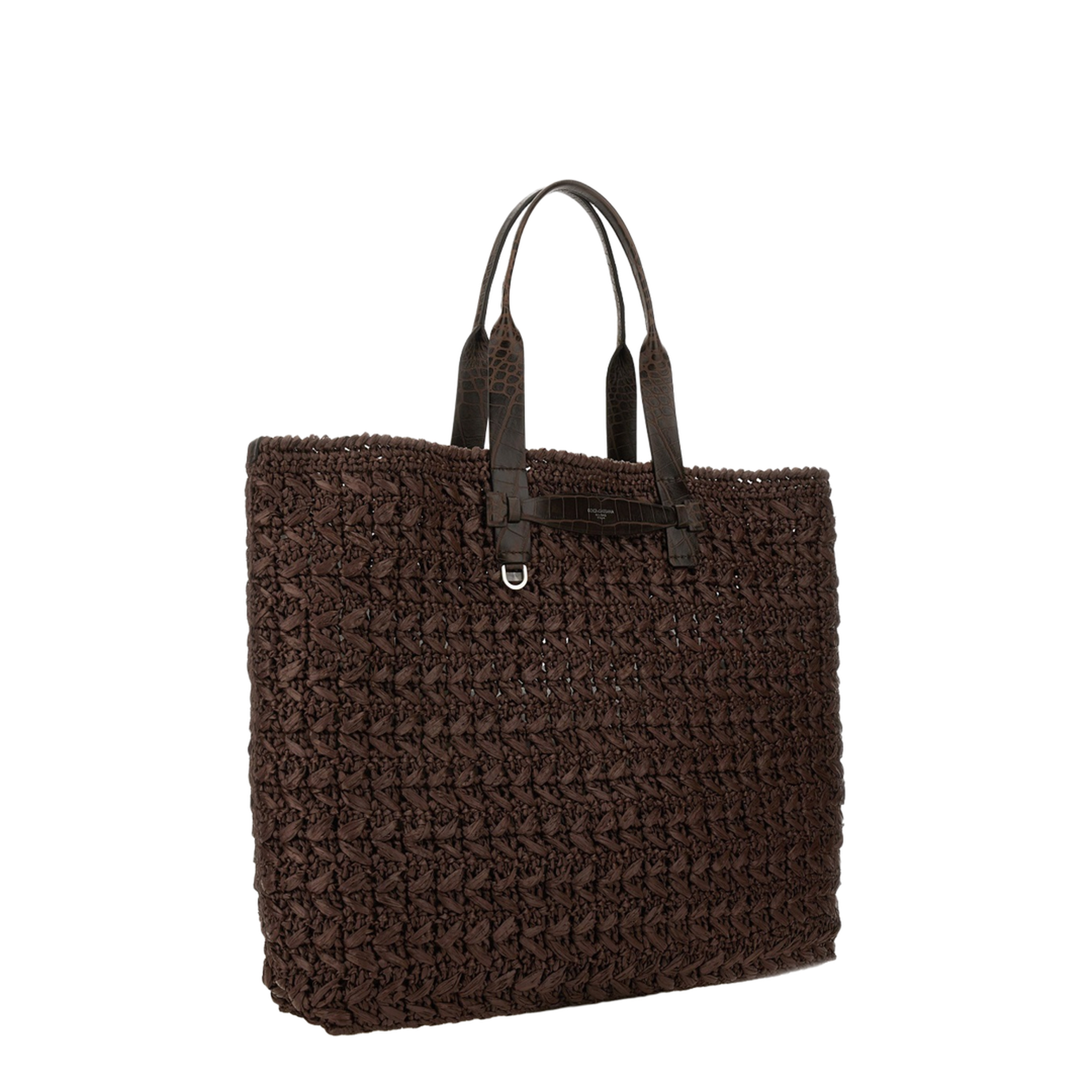 Raffia Crochet Shopper - Brown - Image 2