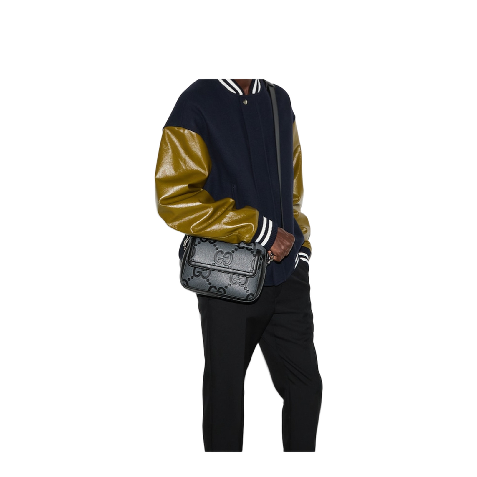 GG Jumbo Small Leather Crossbody Bag - Black - Image 4