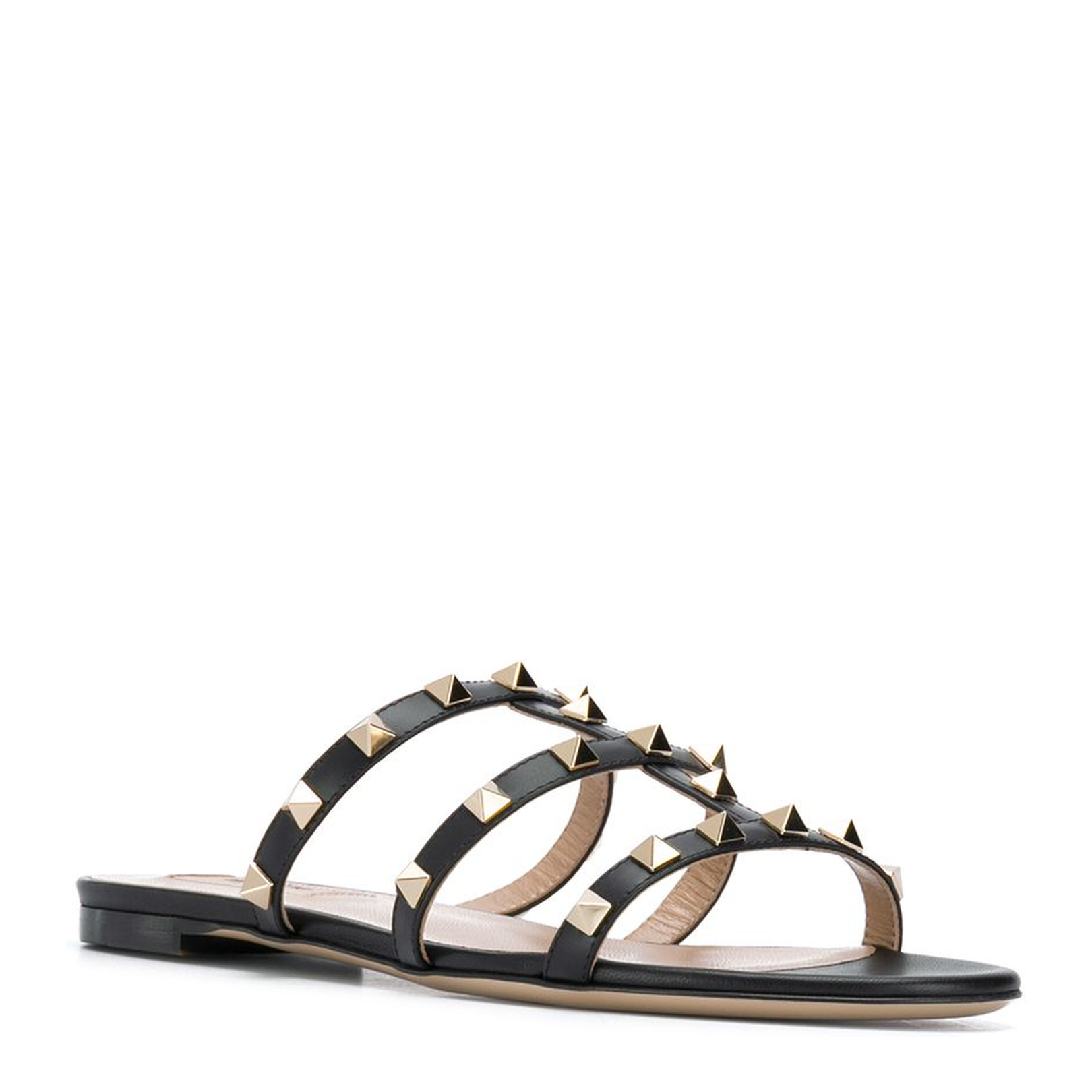 Rockstud Leather Flat Sandals - Image 2