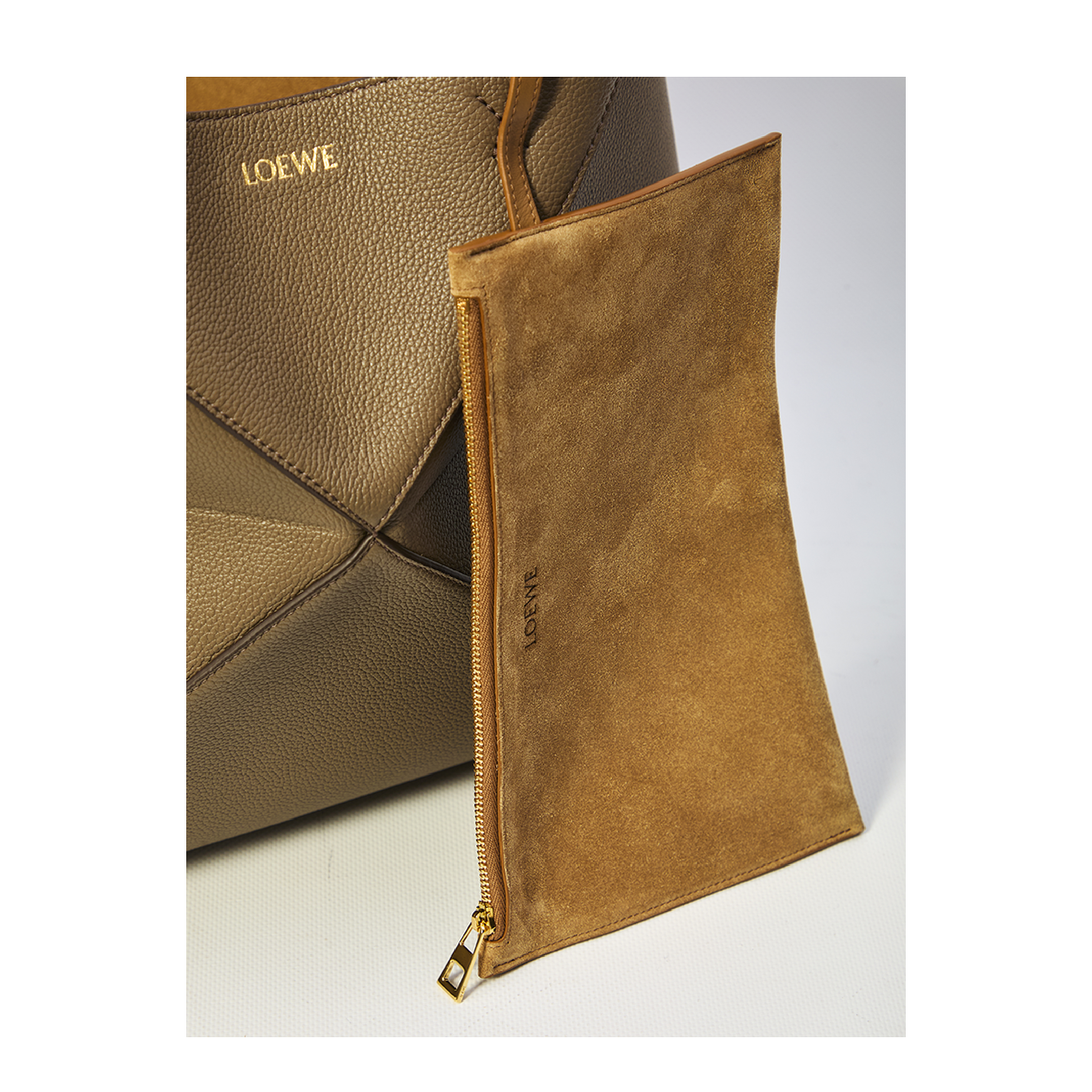 Puzzle Medium Calfskin Tote - Taupe - Image 4