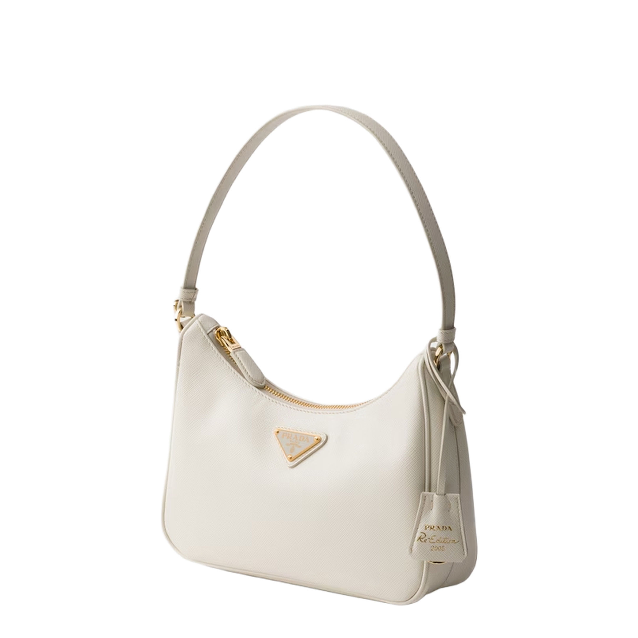 Re-Edition 2005 Mini Saffiano Leather Handbags - Chalk White - Image 2