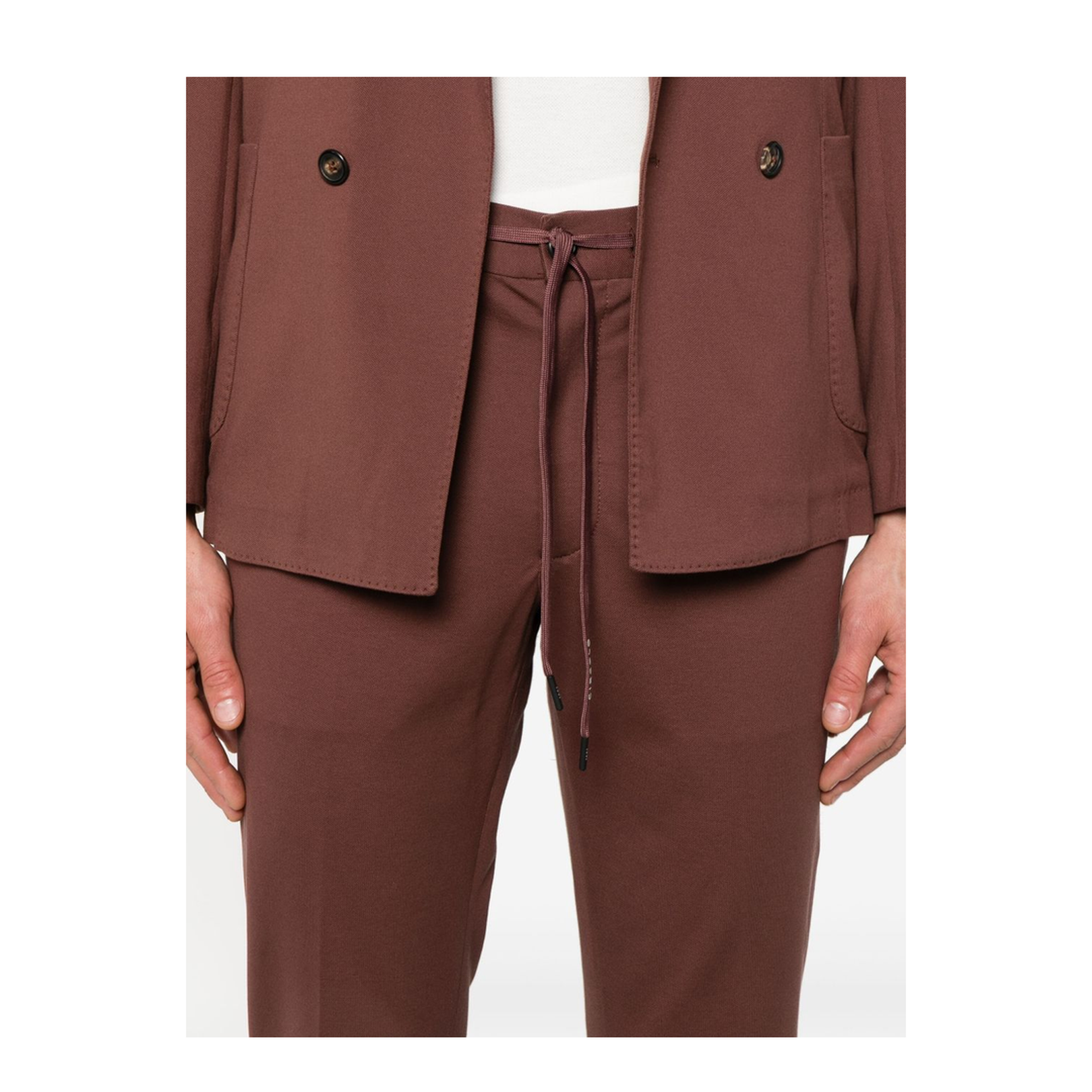 Cotton Trousers In Brown - Image 3