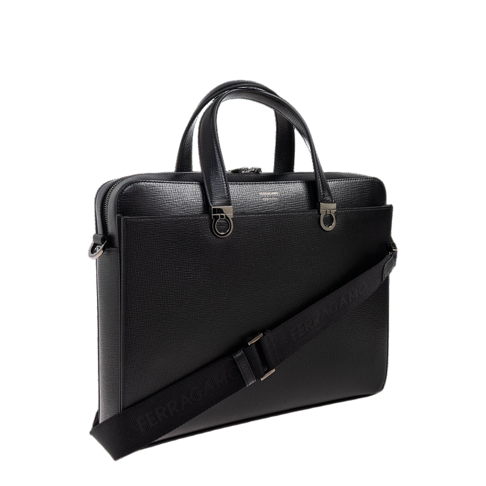 Leather Briefcase Logo Leather Black - Image 4