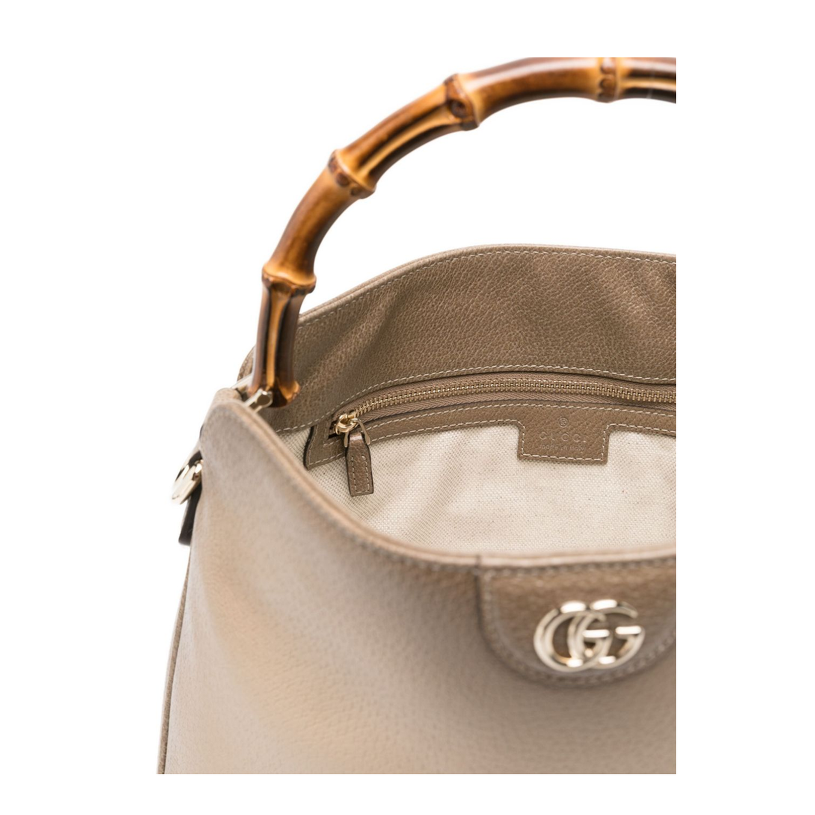 Diana Medium Leather Shoulder Bags - Beige - Image 2