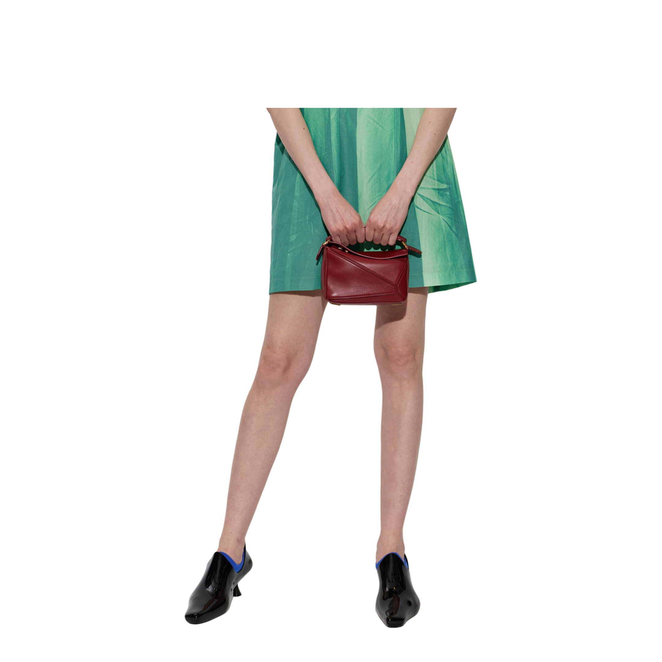 Puzzle Mini Featherlight Nappa Lambskin Crossbody - Burnt Red - Image 2