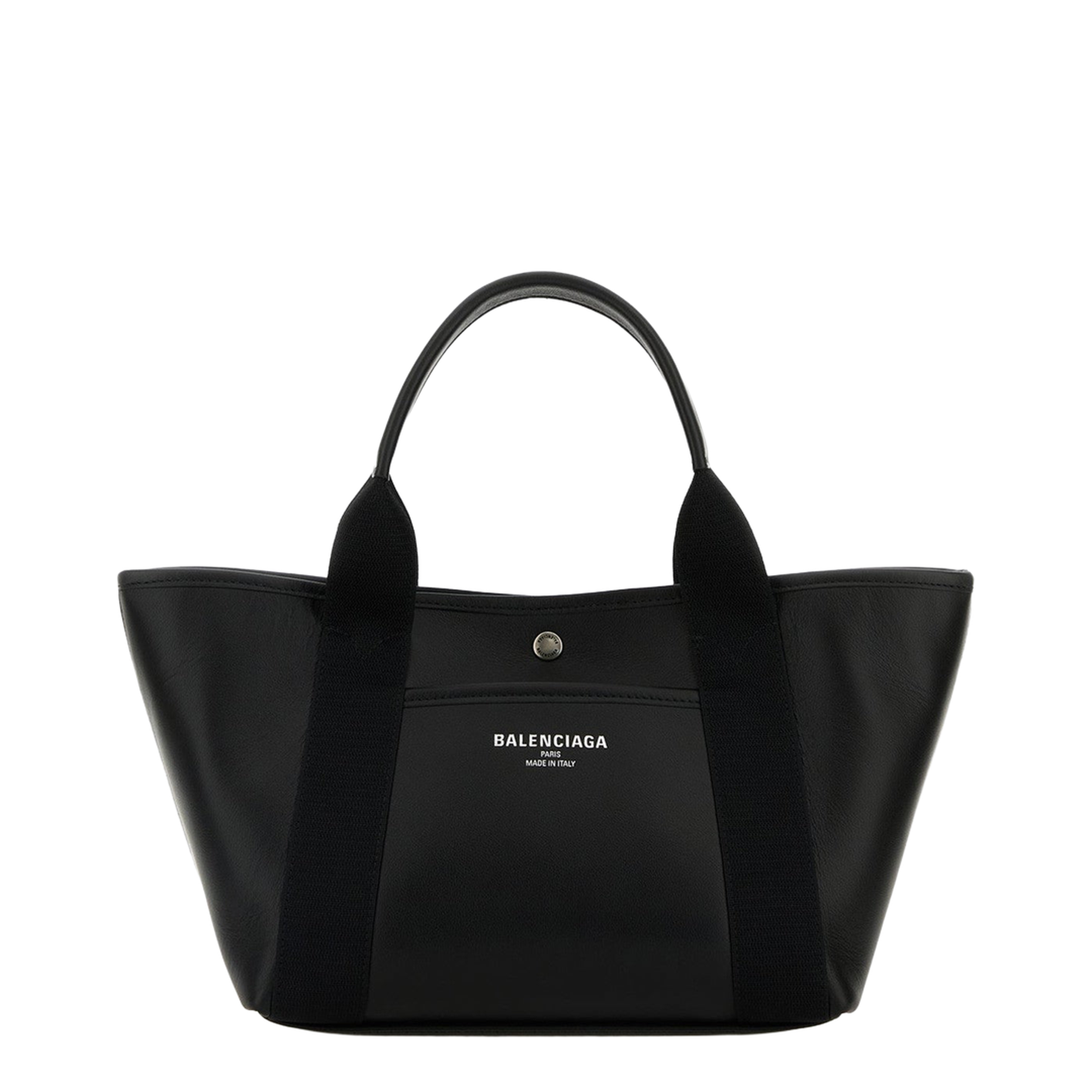 Biarritz Small Leather Shopping Bag - Black - Image 1
