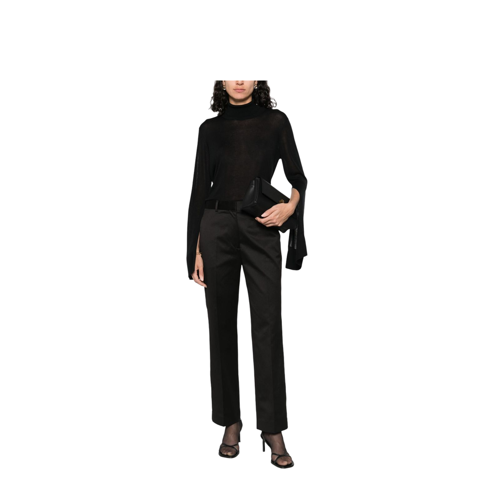 Slit Sleeve Turtleneck Black - Image 5