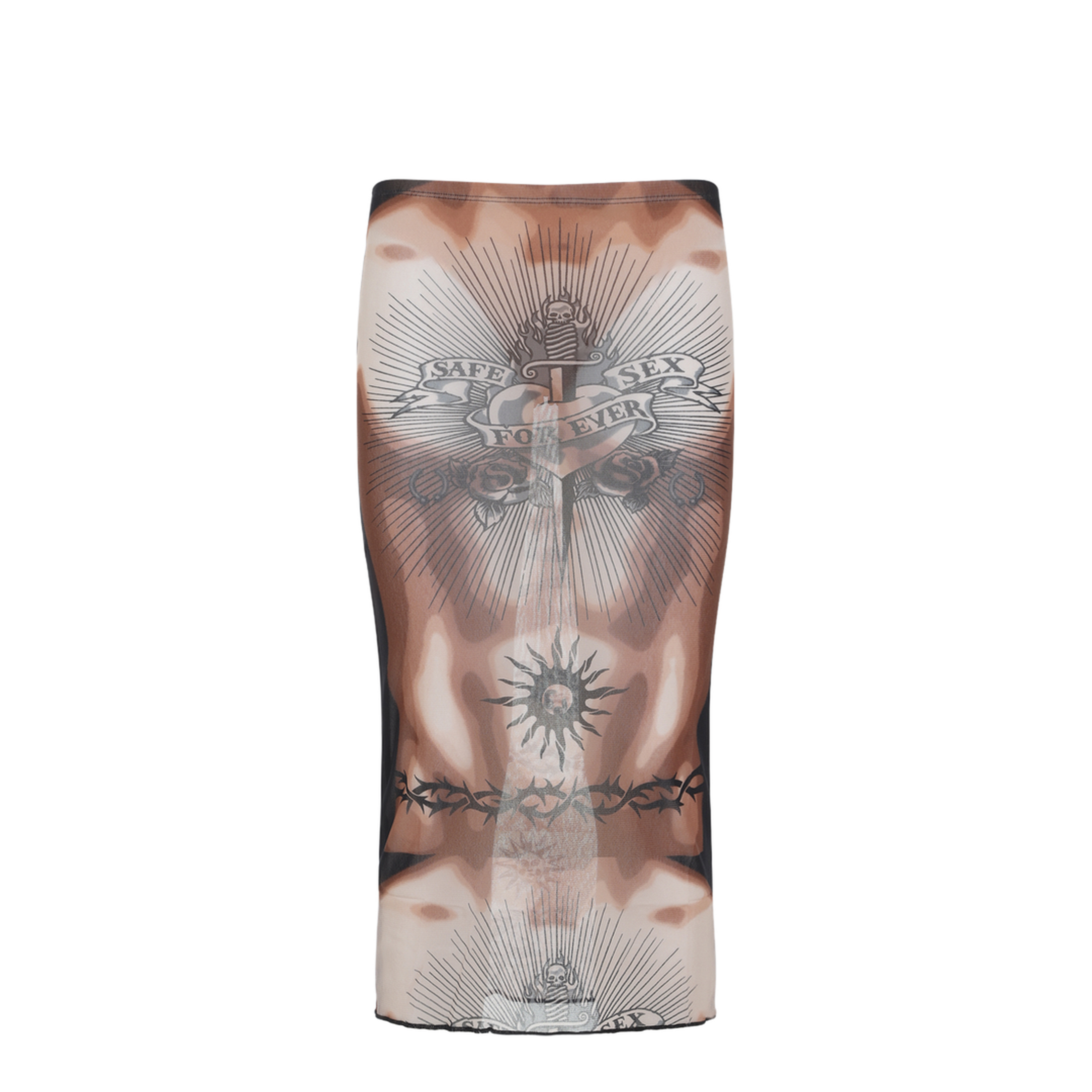 Safe Sex Tattoo Midi Skirt - Image 3