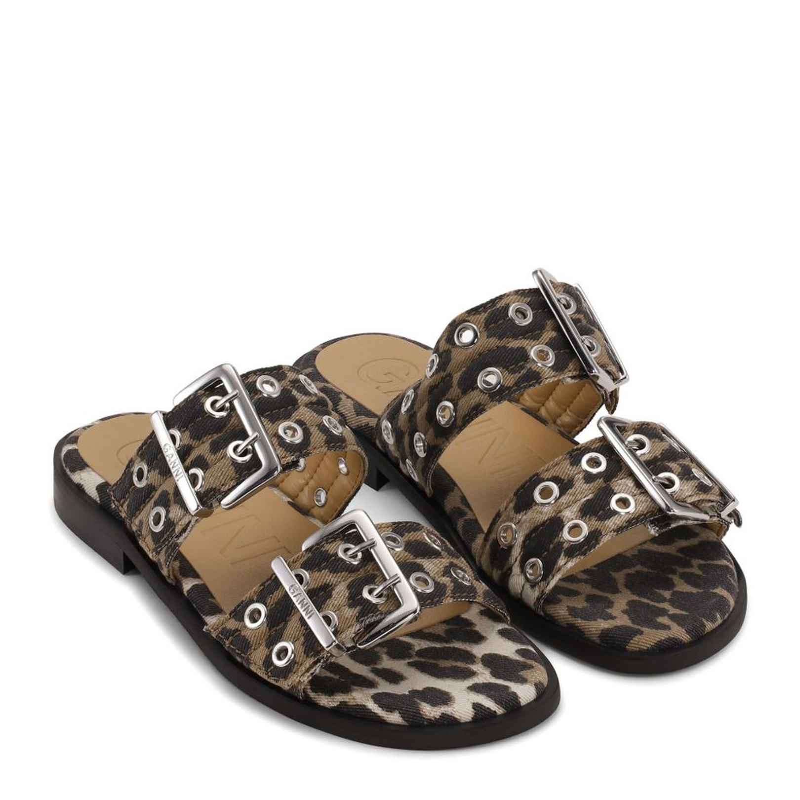 Buckle Leopard Print Sandals - Image 4