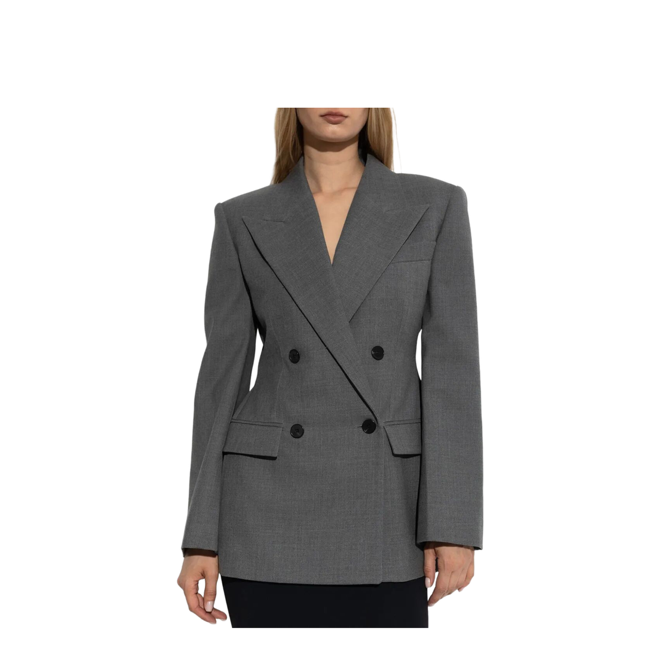 Double-Breasted Wool Structured Jacket - Image 3