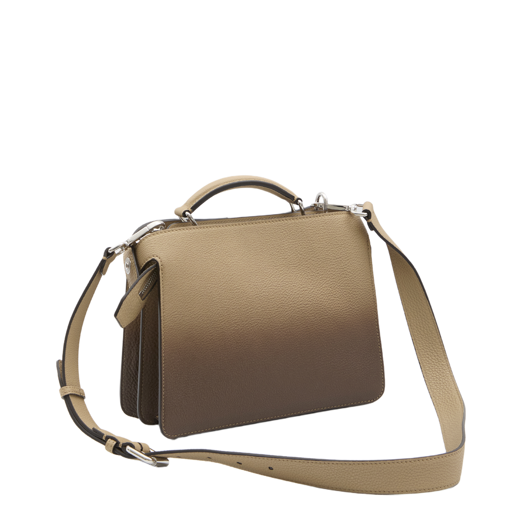 Peekaboo ISeeU Small Leather Shoulder Bags - Beige/Brown Gradient - Image 3