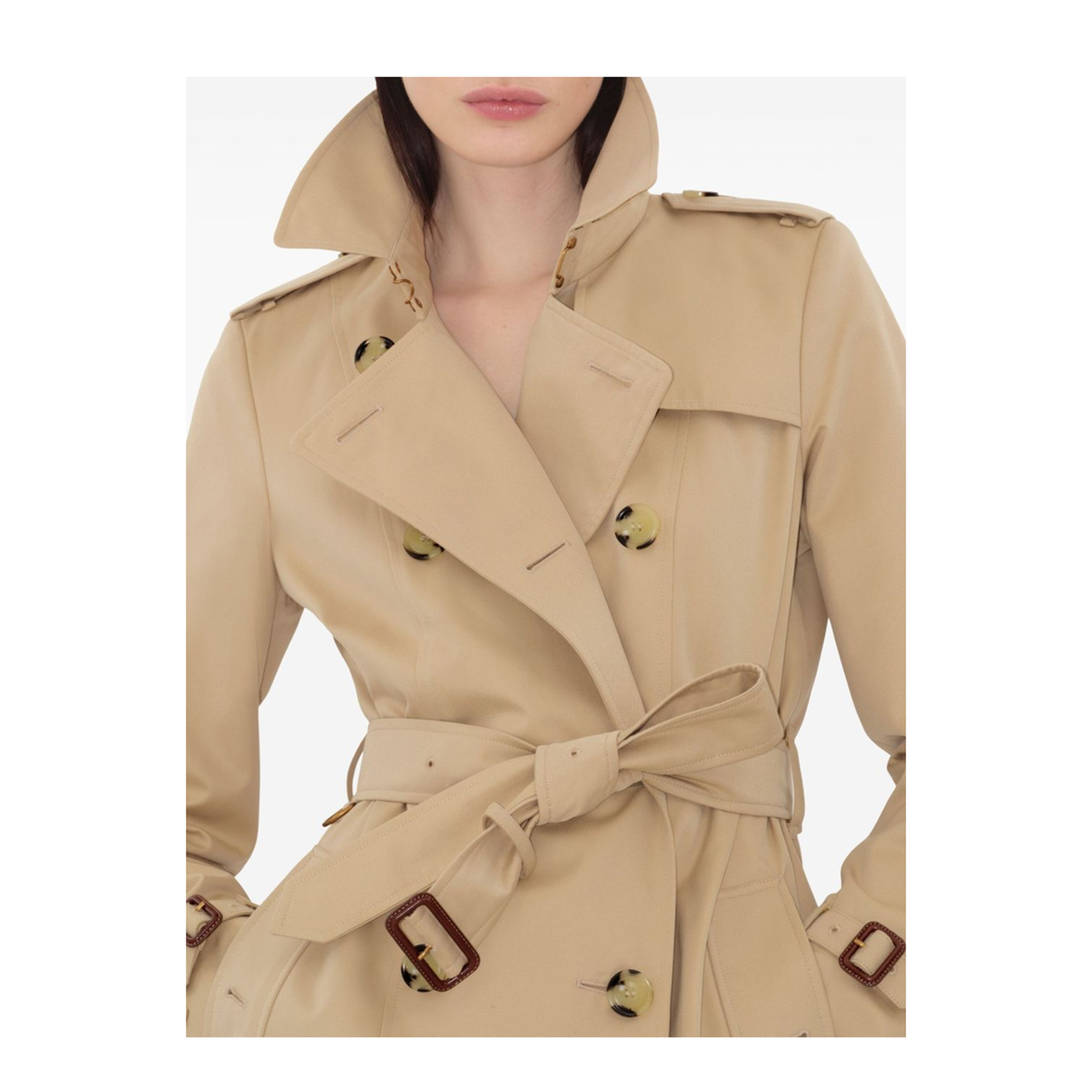 Chelsea Cotton Trench Coat - Beige - Image 3