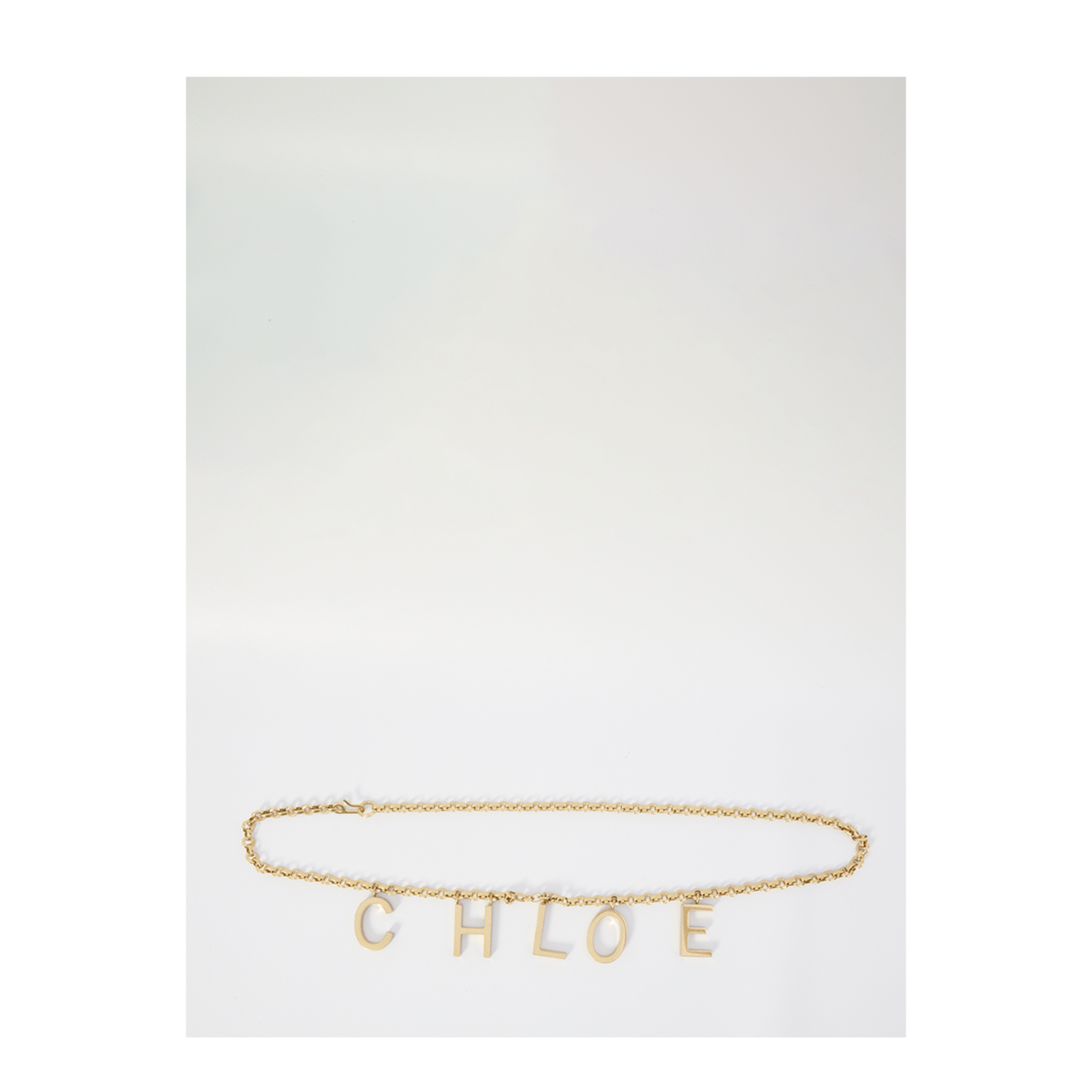 Gold-Tone Interlocking Chain Design Lettered Detailing Adjustable Length Clasp Fastening - Image 1