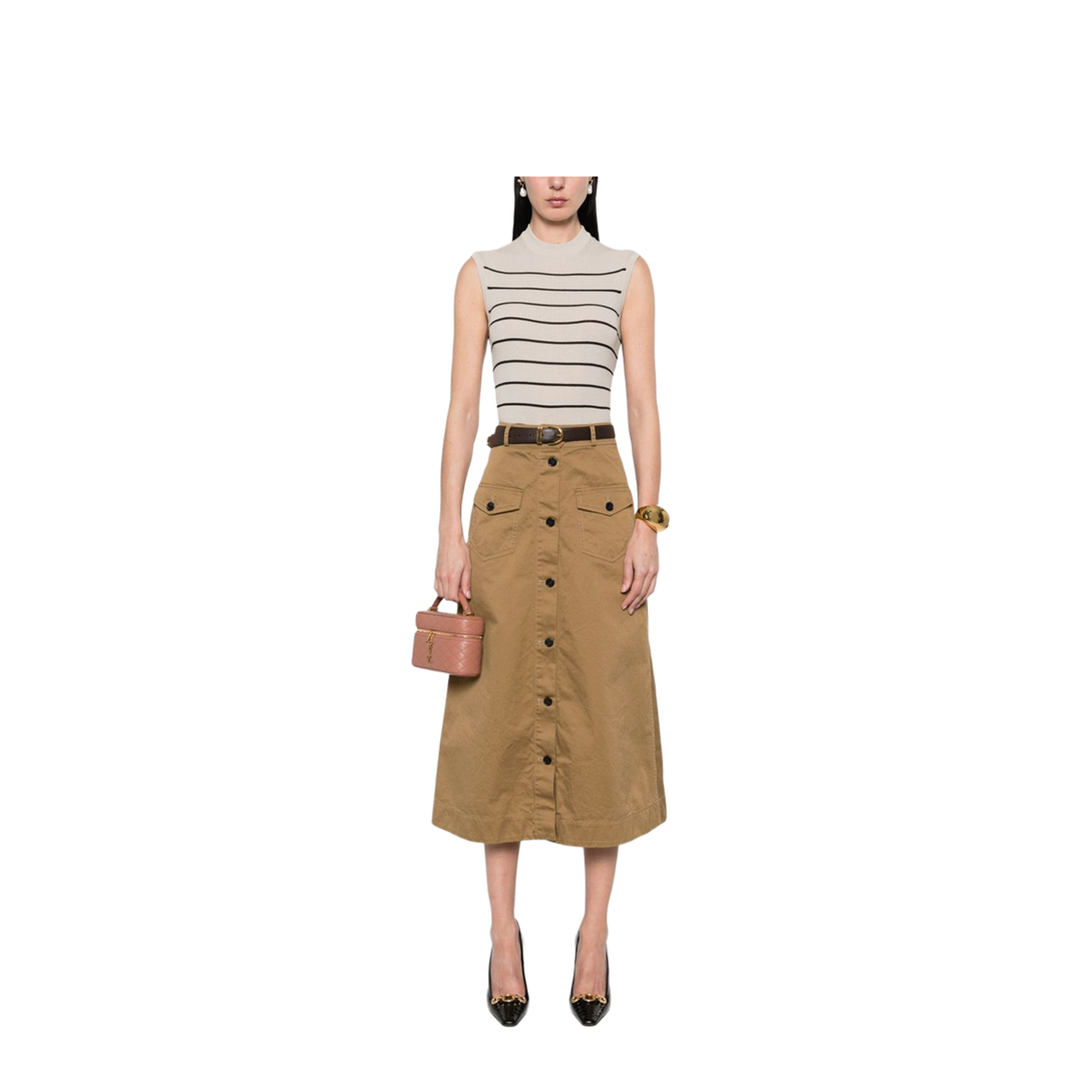 MIDI SKIRT WITH BUTTONS - Image 5