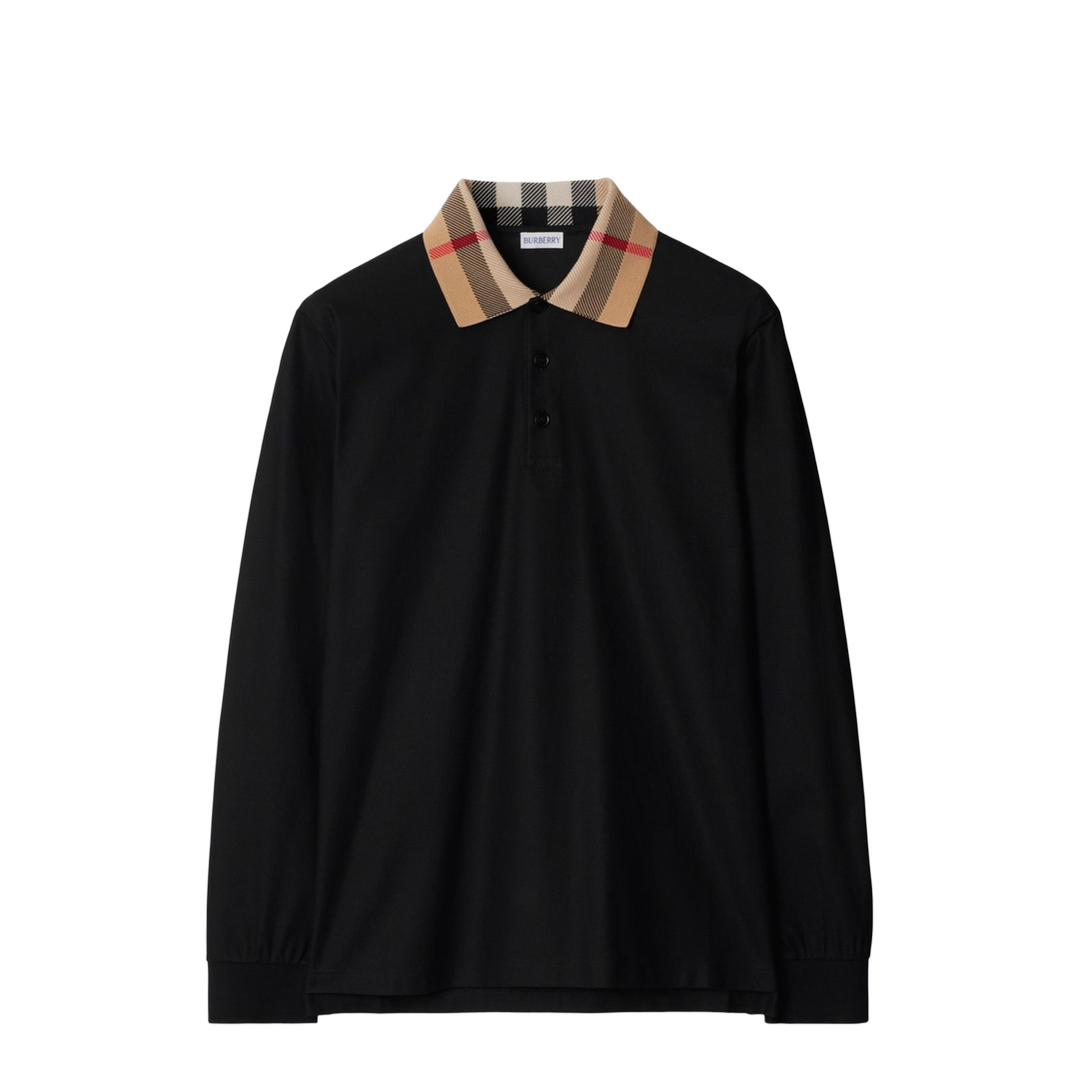 Beige Polo Shirt With Long Sleeves - Image 1