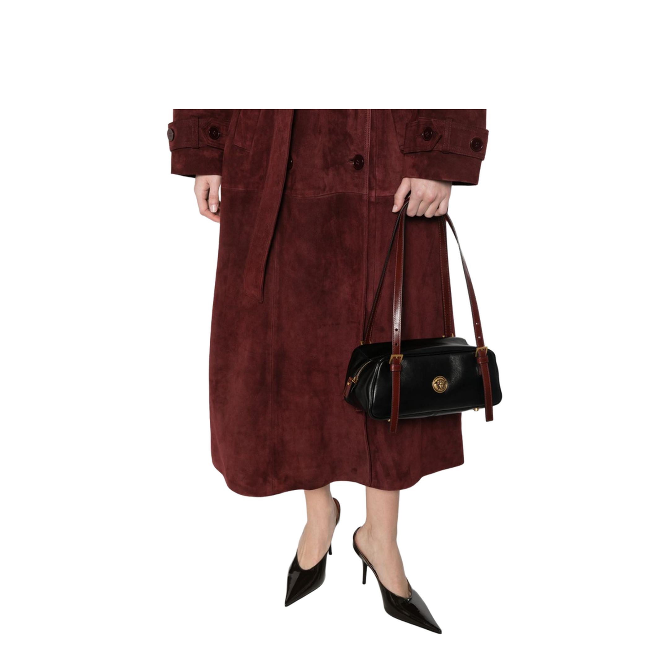 Emblème Nappa Bowling Bag - Black + Rosewood Gold - Image 3