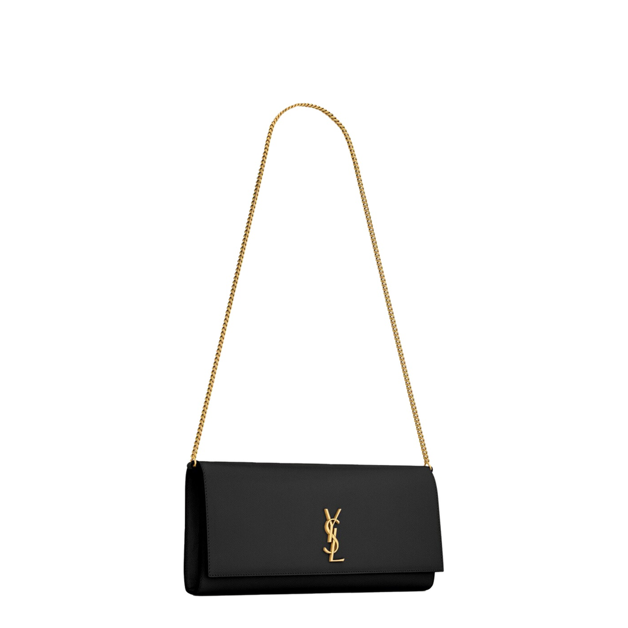 Kate Grain de Poudre Leather Clutch - Black - Image 5