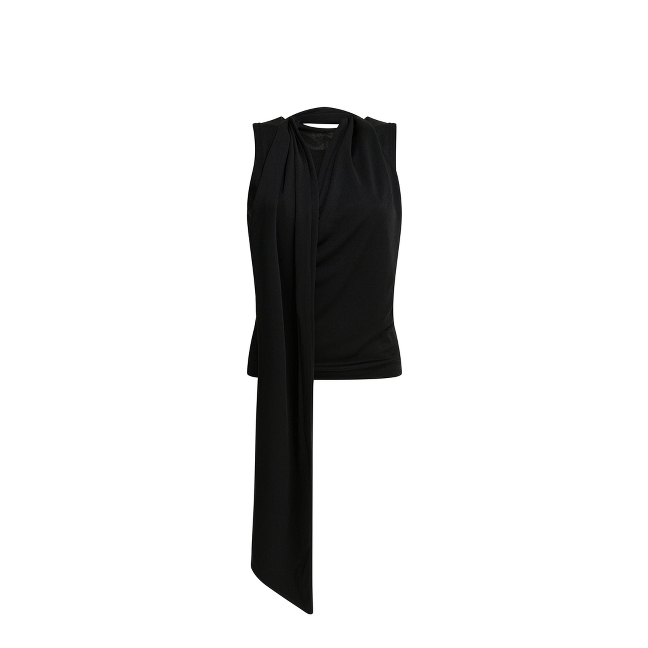 Sleeveless Top With Lavalliere - Image 1