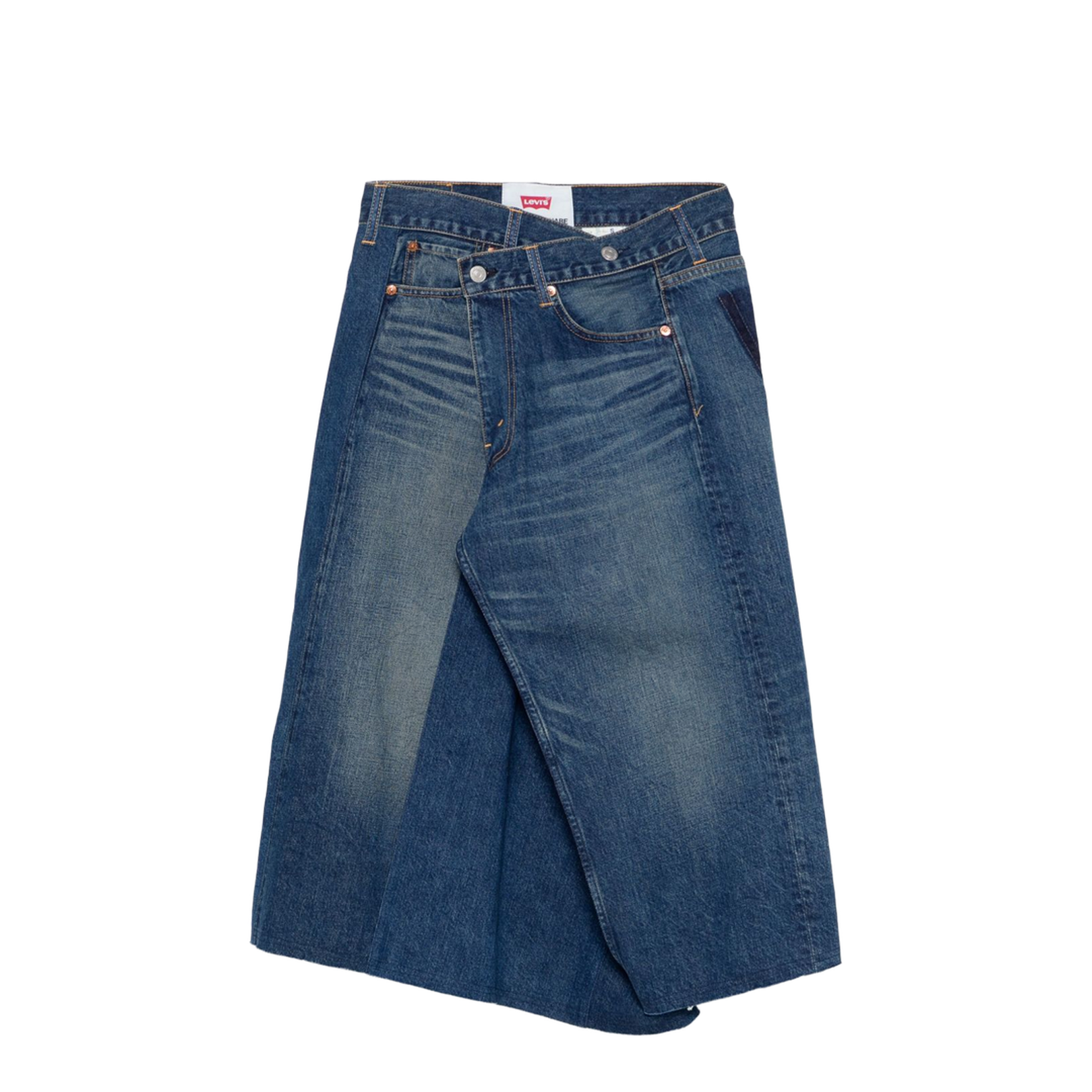 Denim Asymmetric Skirt - Image 1