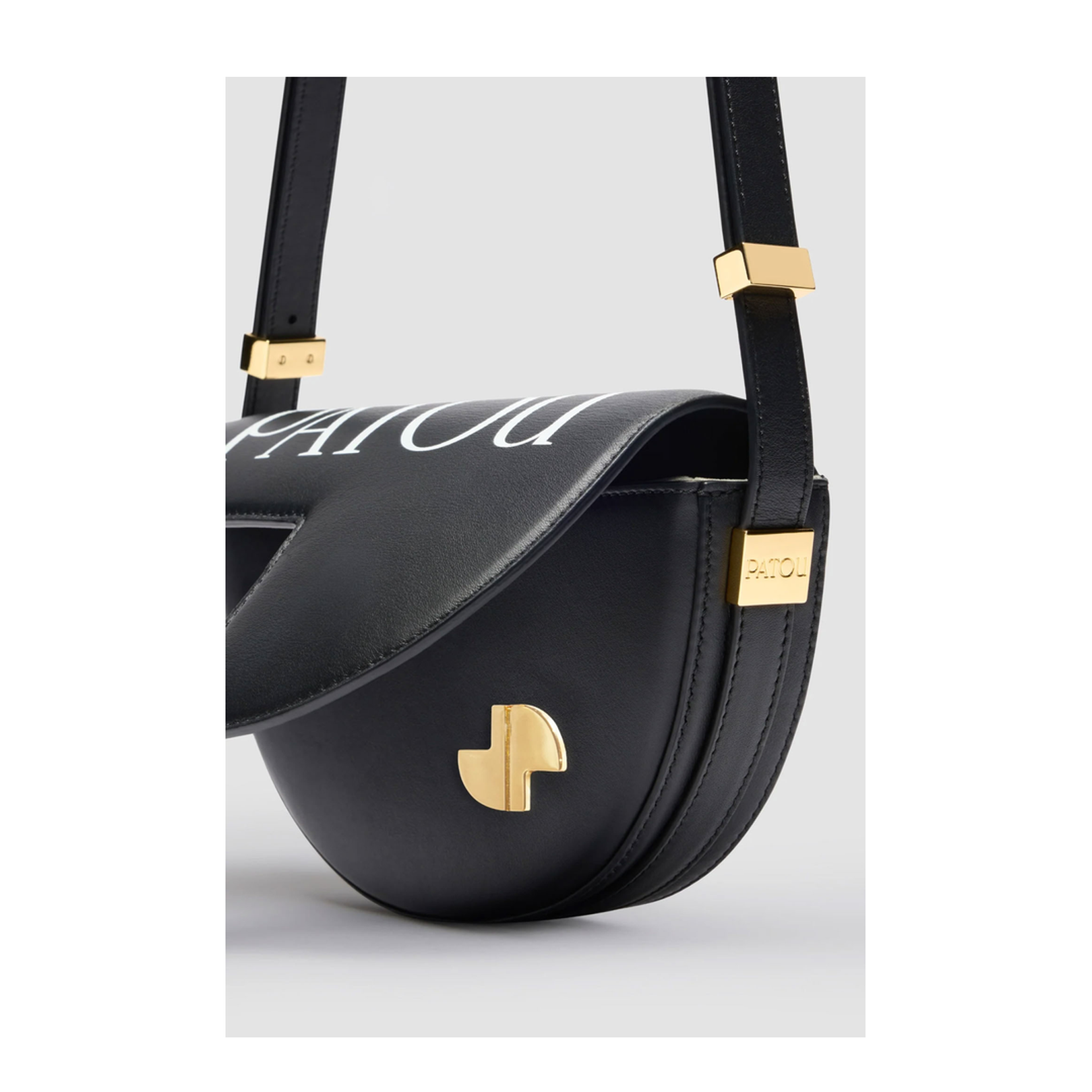 Le Petit Patou One Size Calf Leather Shoulder Bag - Black and White - Image 2