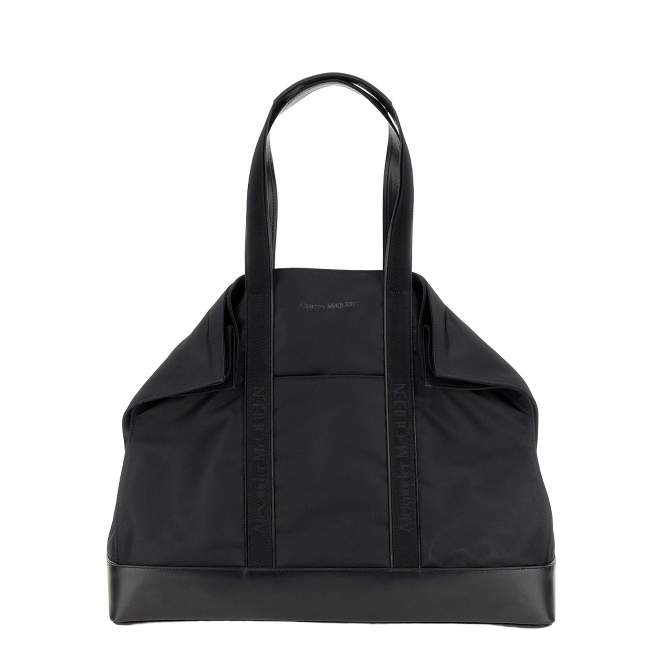 Logo Embroidered Fabric Tote Bag Black - Image 1