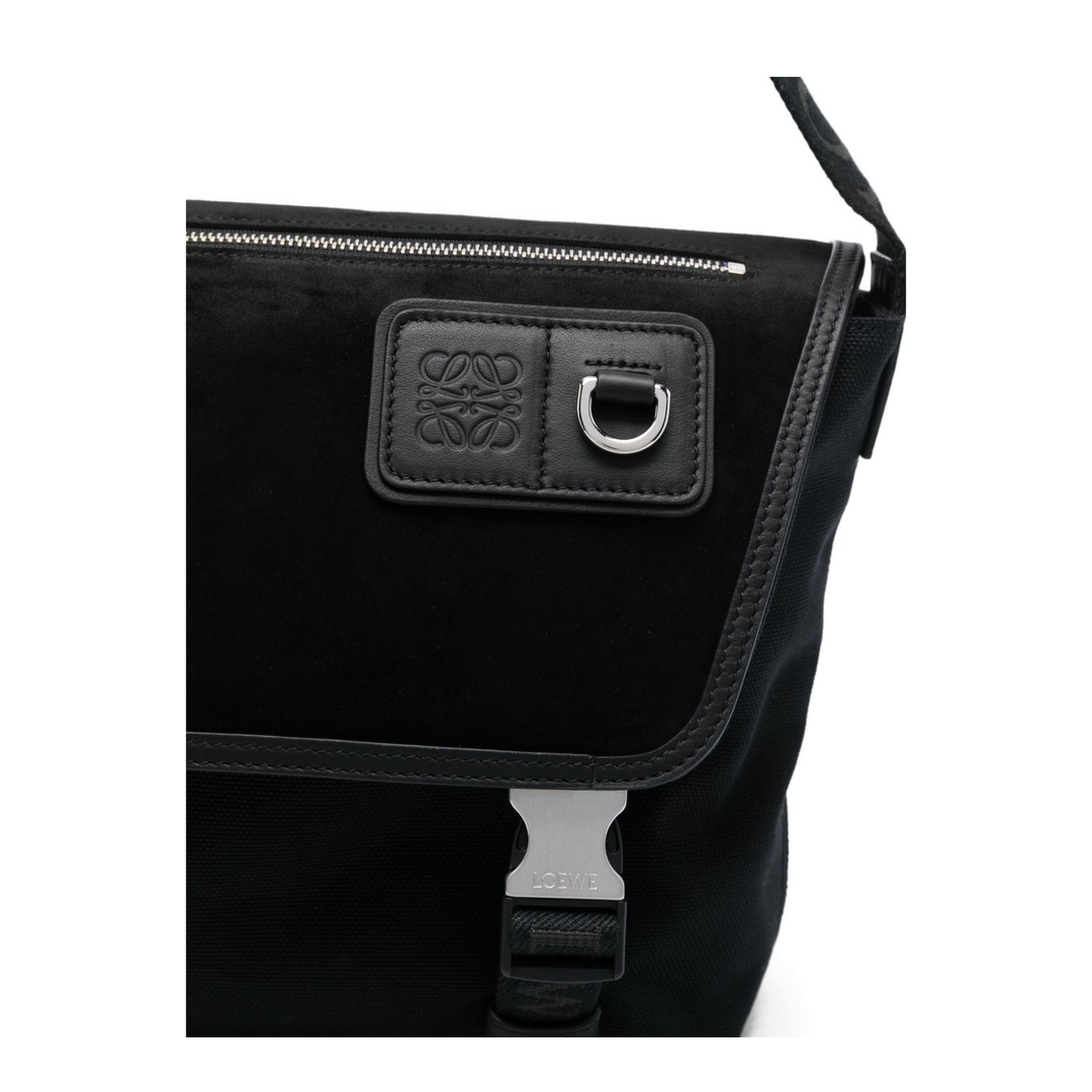 Flex Medium Canvas Messenger Bag - Black/Dark Gold - Image 3