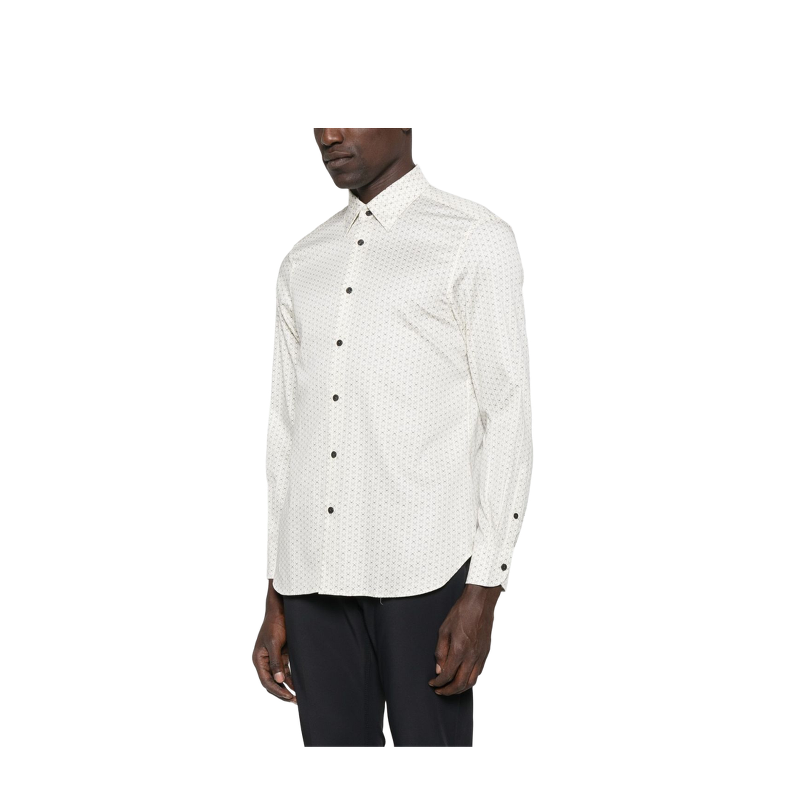 Off-White Geometric Pattern Long Sleeve Button Fastening Shirt - Image 4