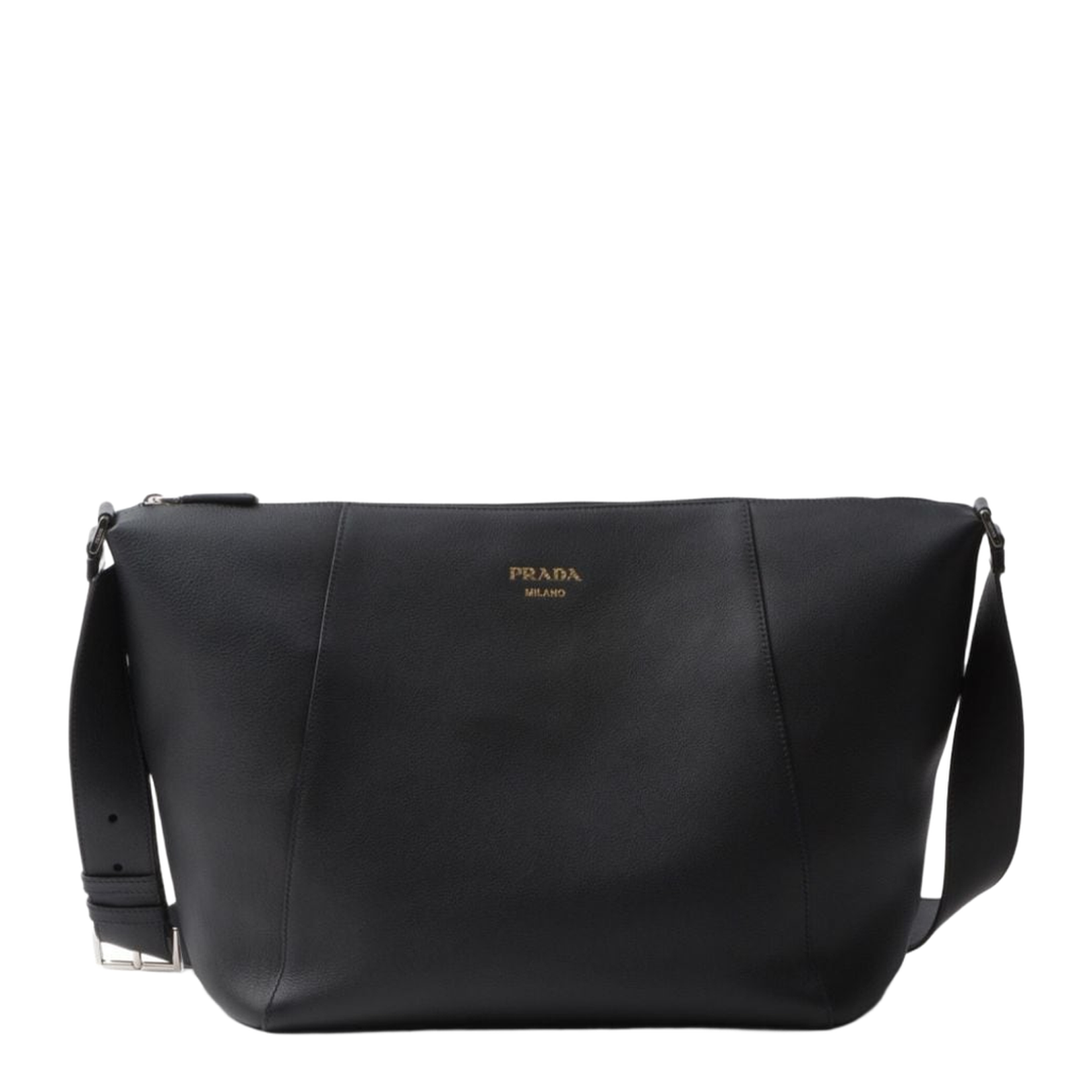 Logo-Plaque Saffiano Leather Shoulder Bag - Nero - Image 1