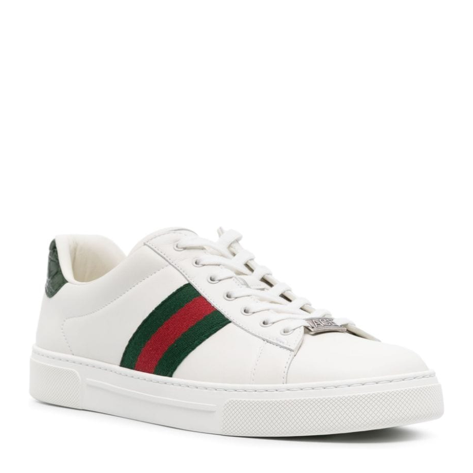 Ace Trainer with Web in White Leather - Image 2
