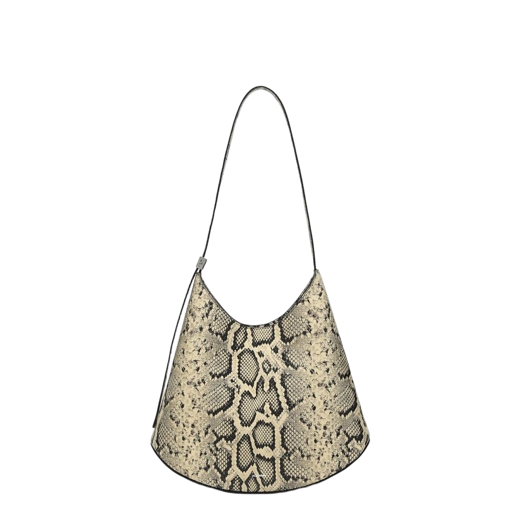Eldorado Medium Python-Print Leather Shoulder Bag - Sand Beige - Image 5