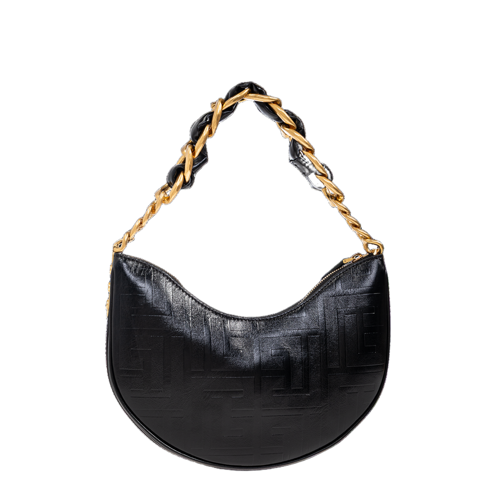 Handbag with Metal Logo and Zipper Closure - Image 2