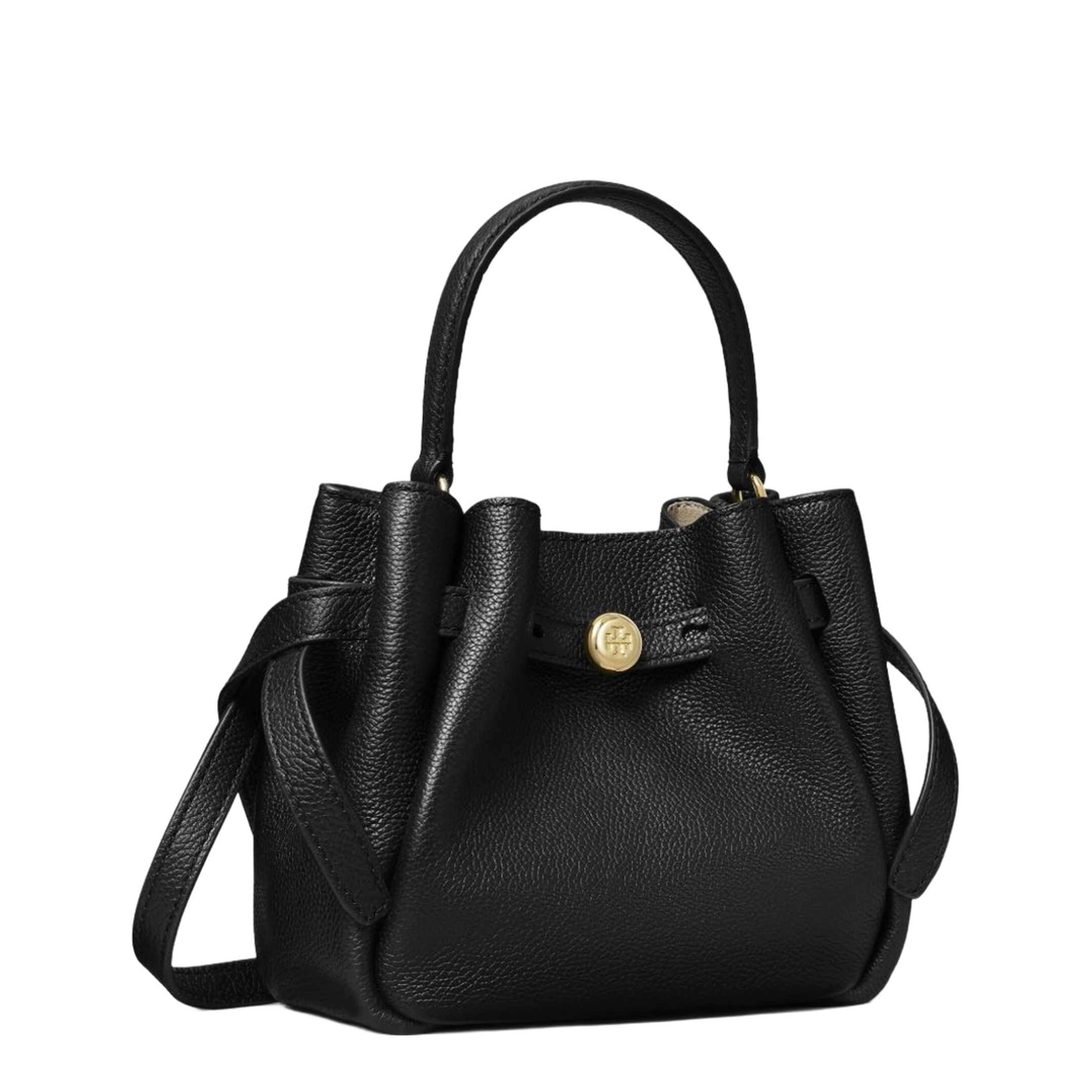 Romy Mini Calfskin Bucket Bag - Black - Image 4