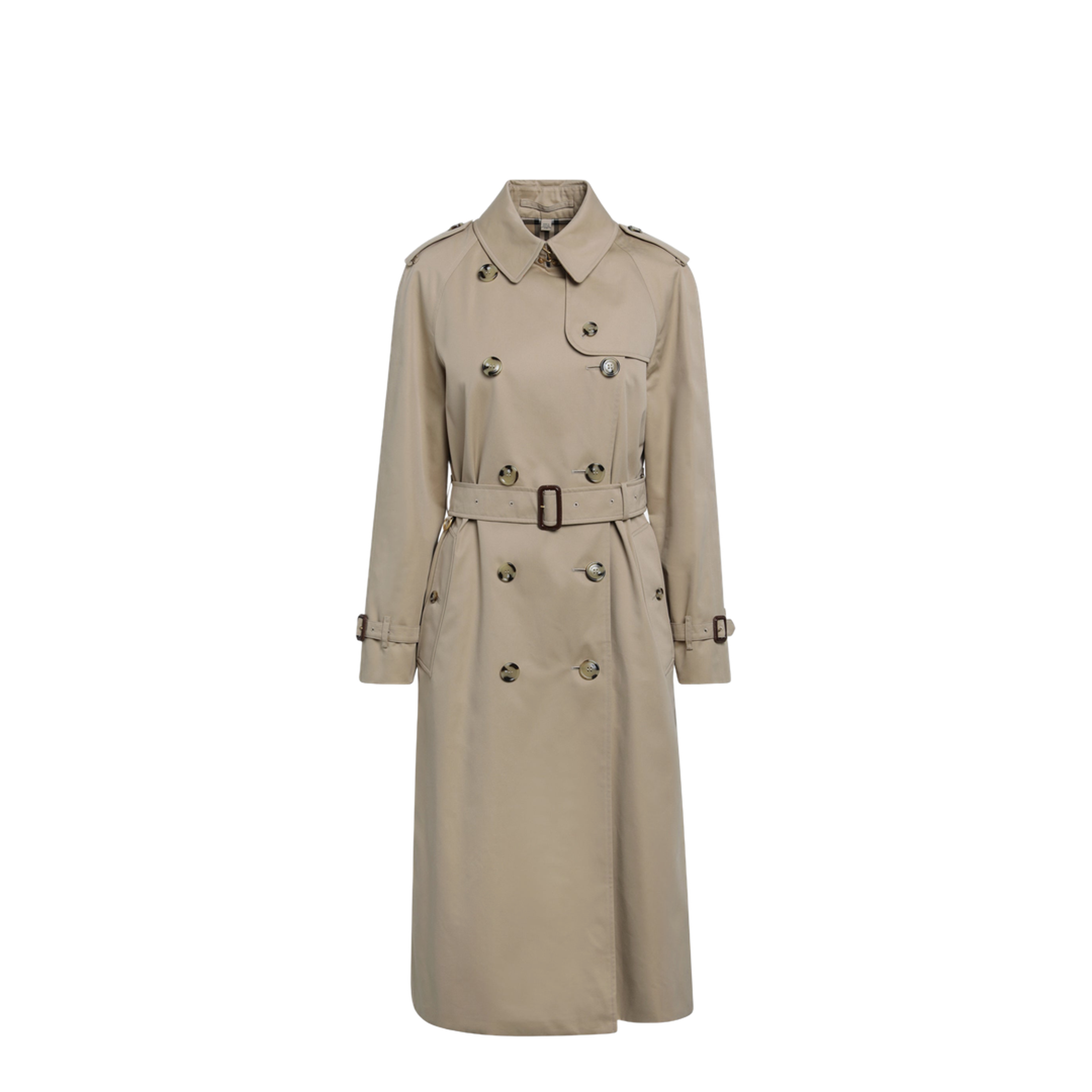 Waterloo Long Cotton Gabardine Trench Coat in Honey - Image 1