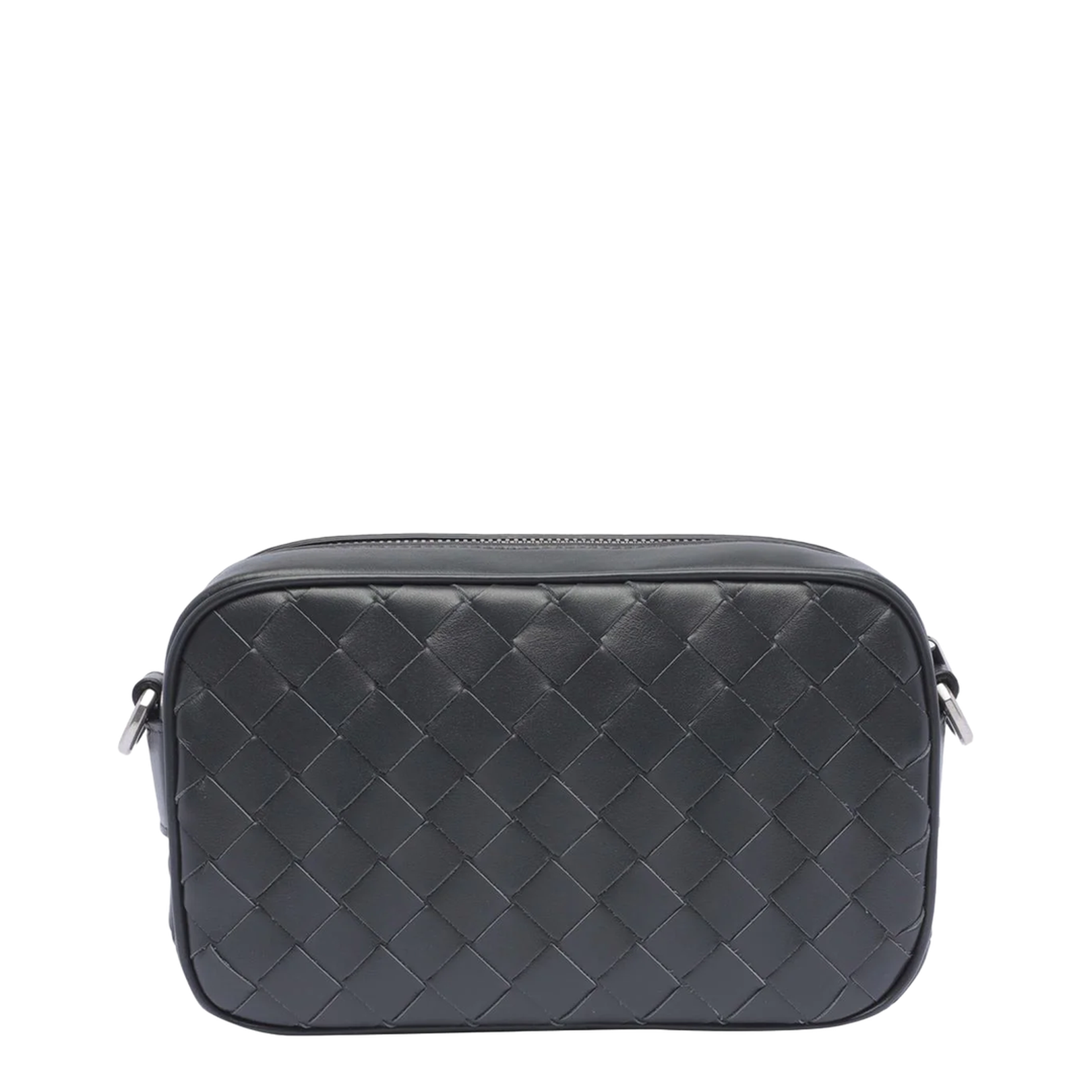Intrecciato Mini Leather Crossbody Bags - Gray - Image 3
