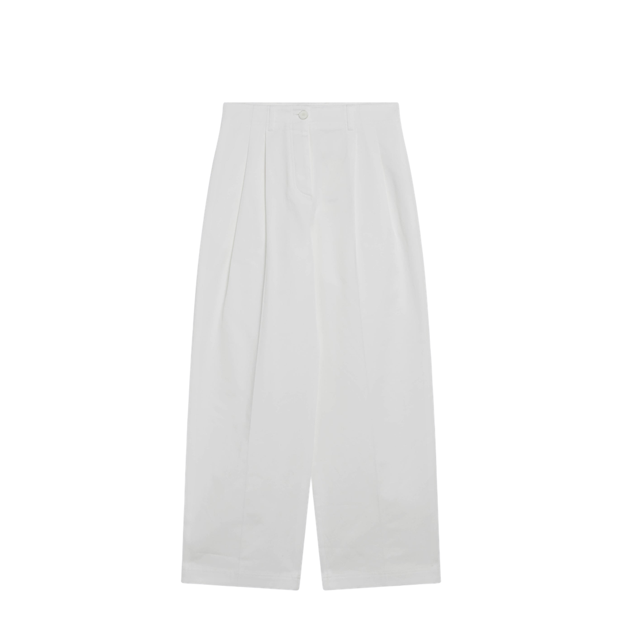 White Cotton Trousers - Image 1
