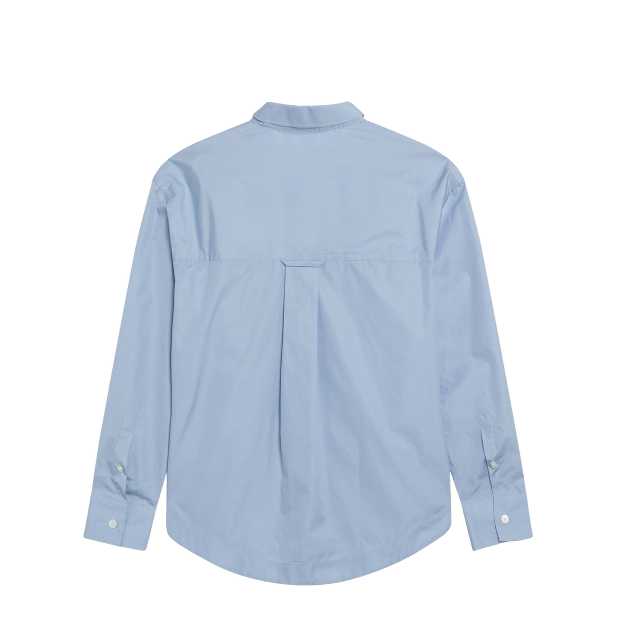 Large Blue Pointed Collar Cotton Shirt - Image 2