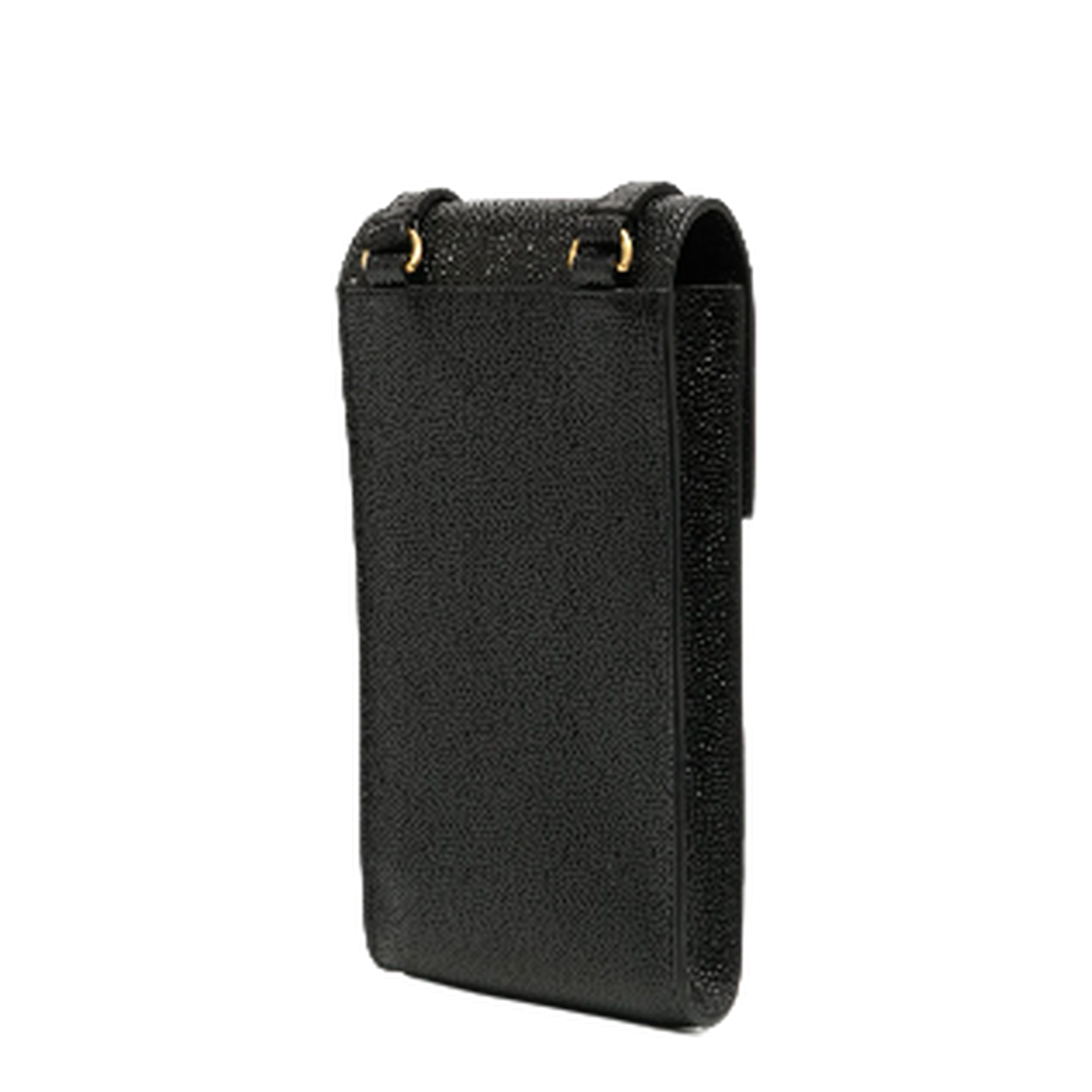 Pebble Grain Crossbody Phone Holder - Black - Image 5
