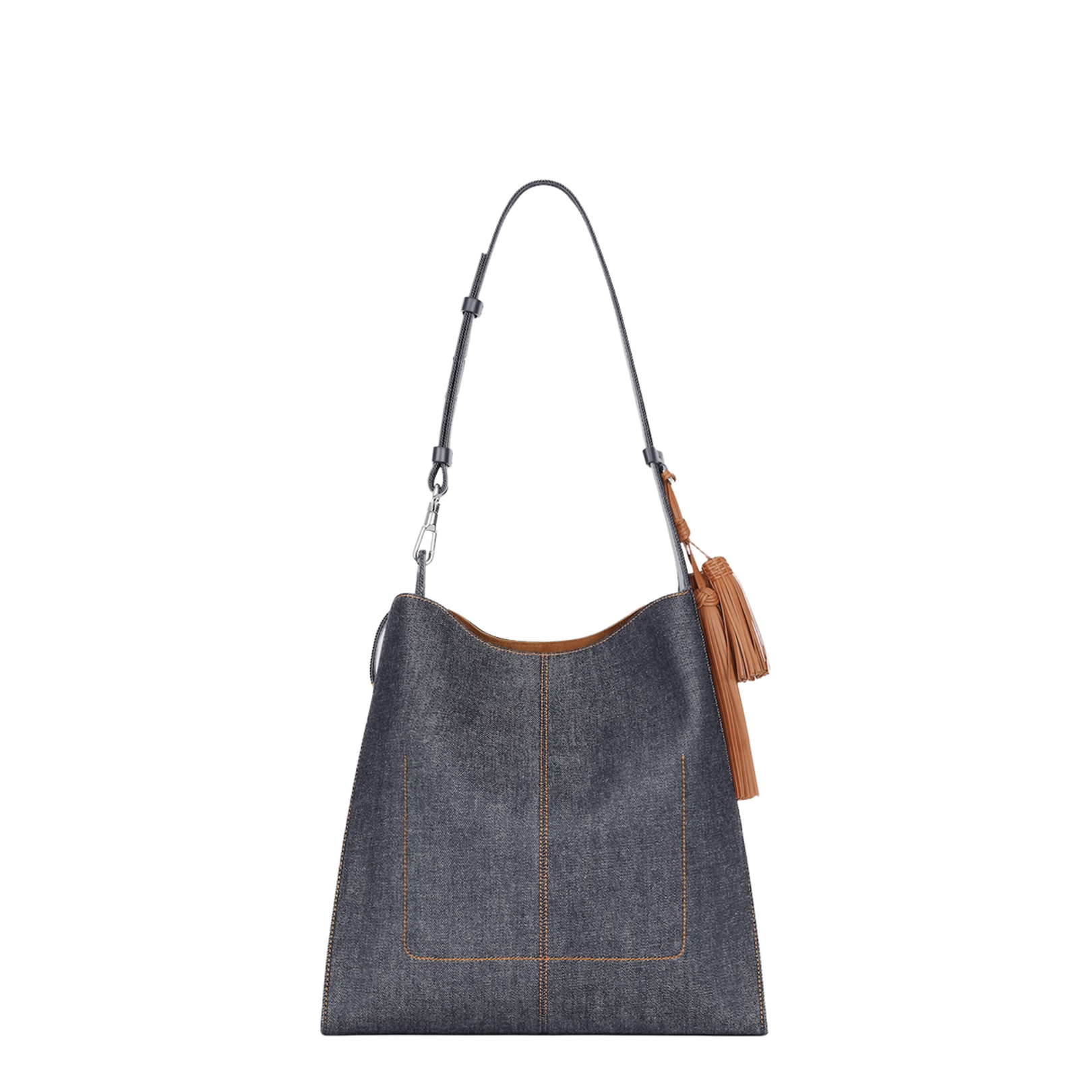 Medium Belted Hobo Bag in Denim - Image 3